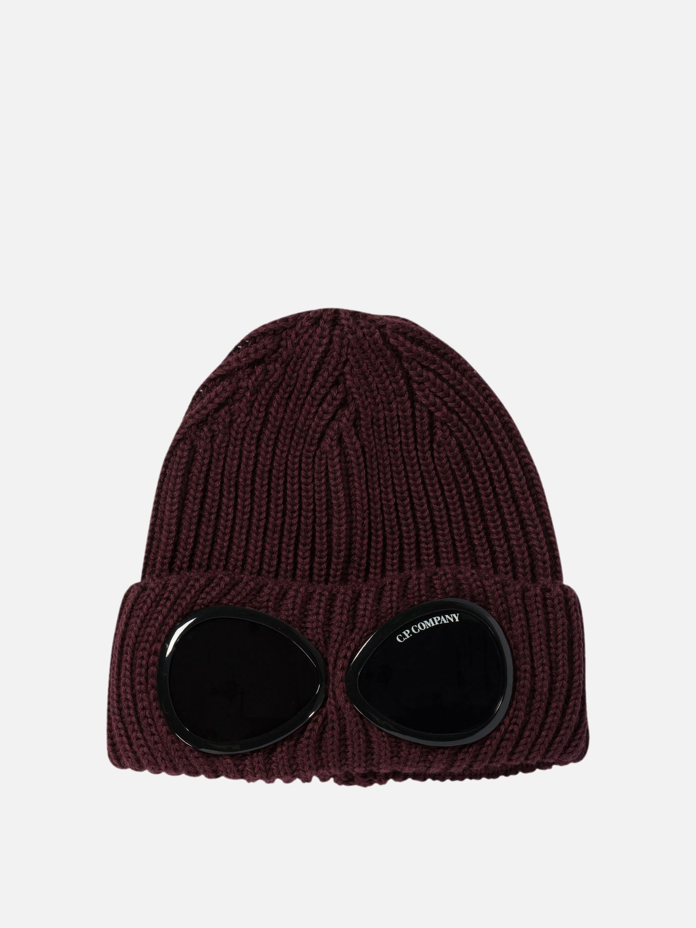 C.P. Company "Goggle" extra fine merino wool beanie Bordeaux