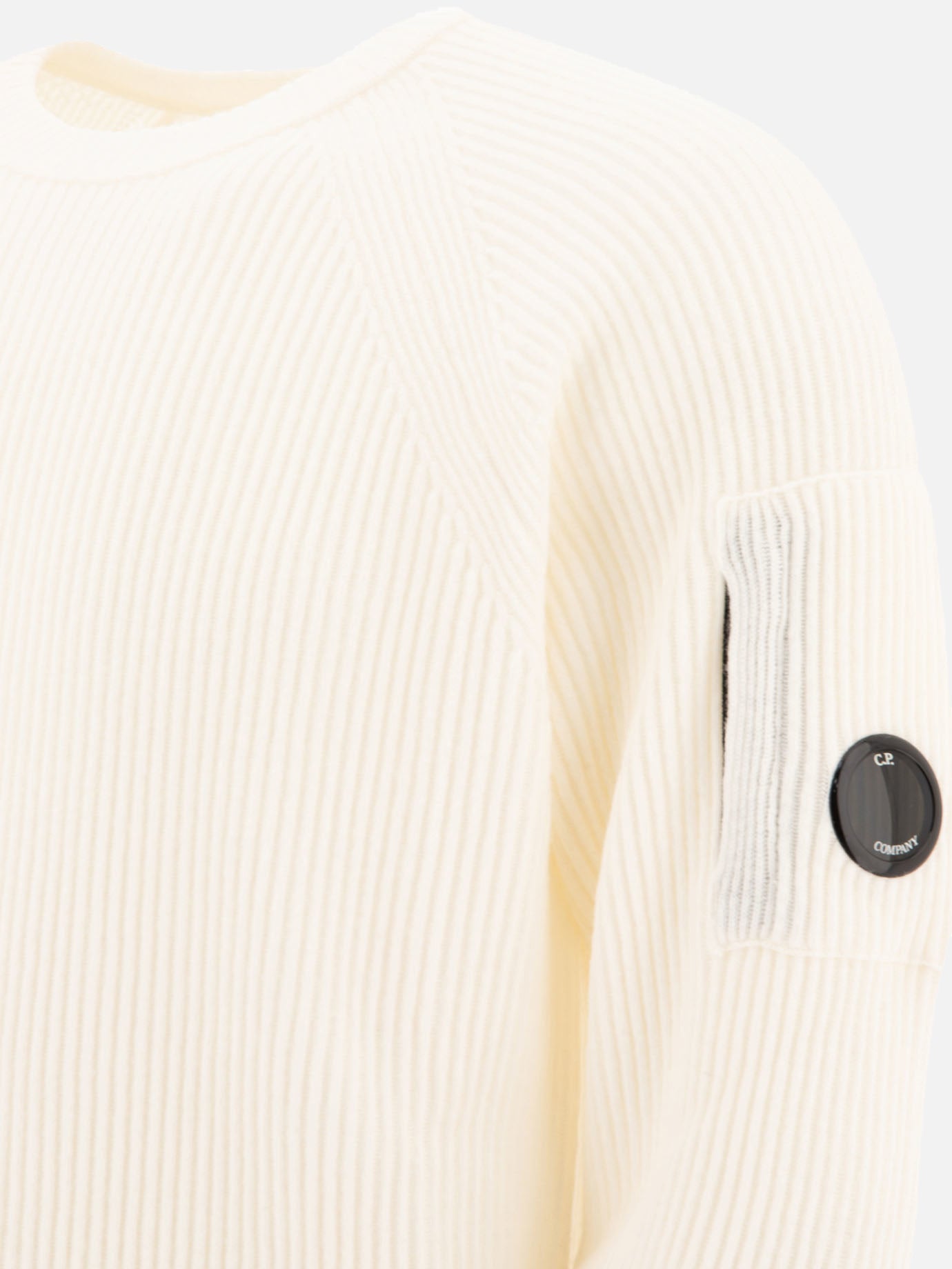 Lens-detail ribbed sweater