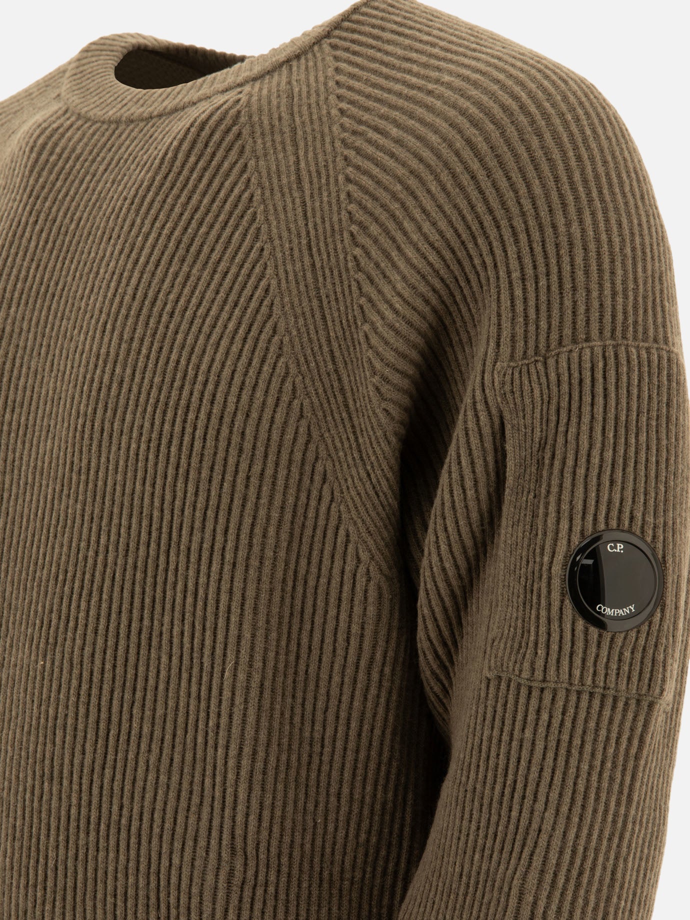 Lens-detail ribbed sweater