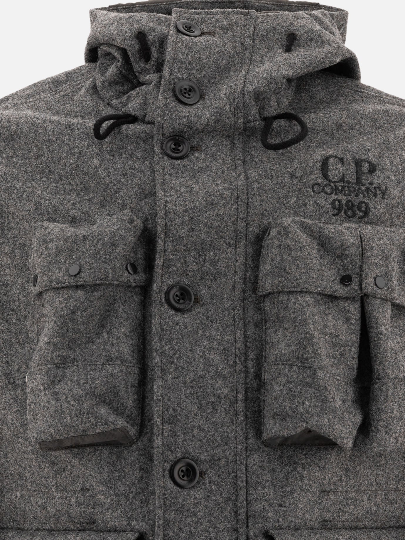 C.P. Company "Shetland Twill Hooded" car coat Grey