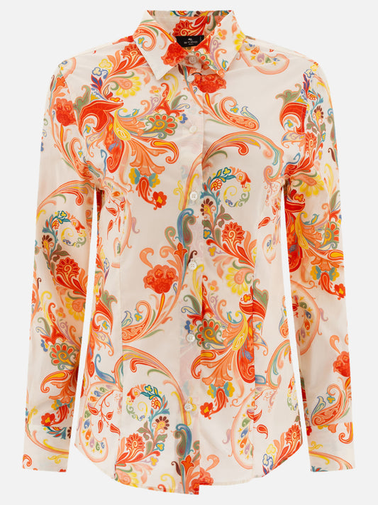 Etro Poplin shirt in paisley print White