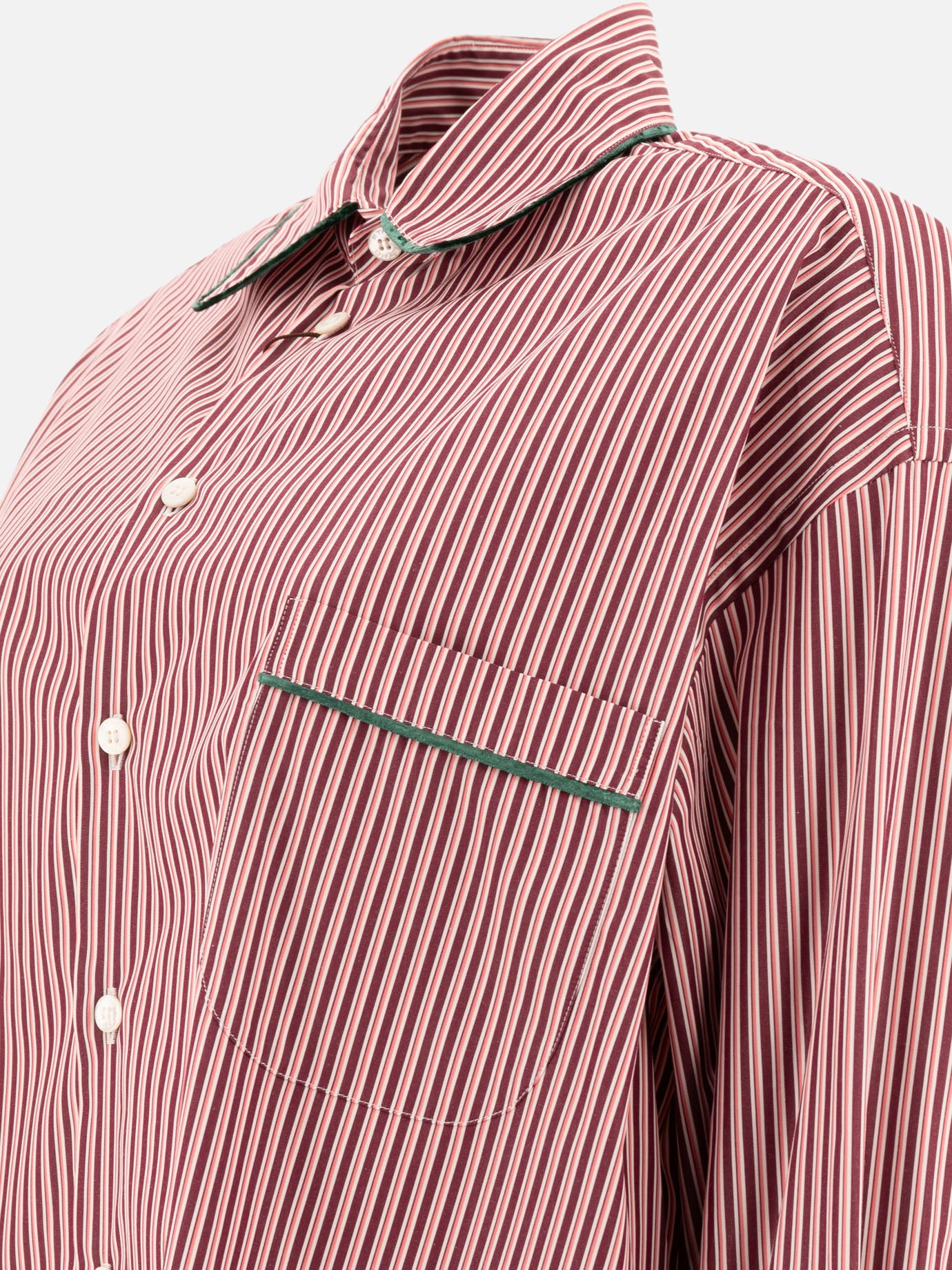 Striped poplin shirt