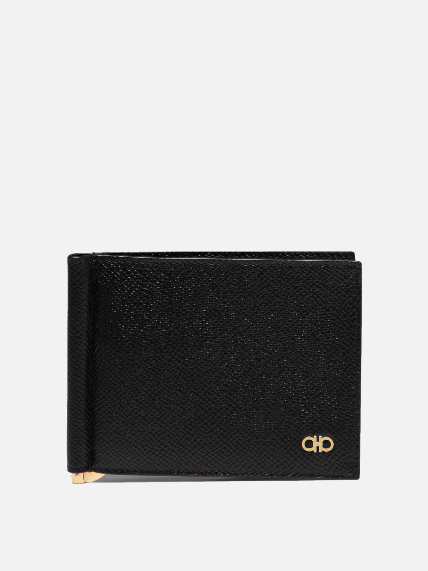 Ferragamo "Gancini" wallet with clip Black