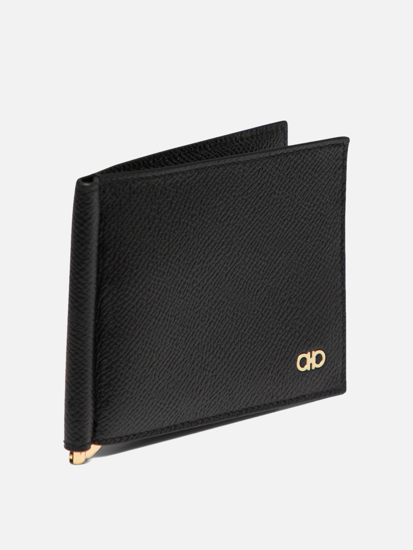 Ferragamo "Gancini" wallet with clip Black