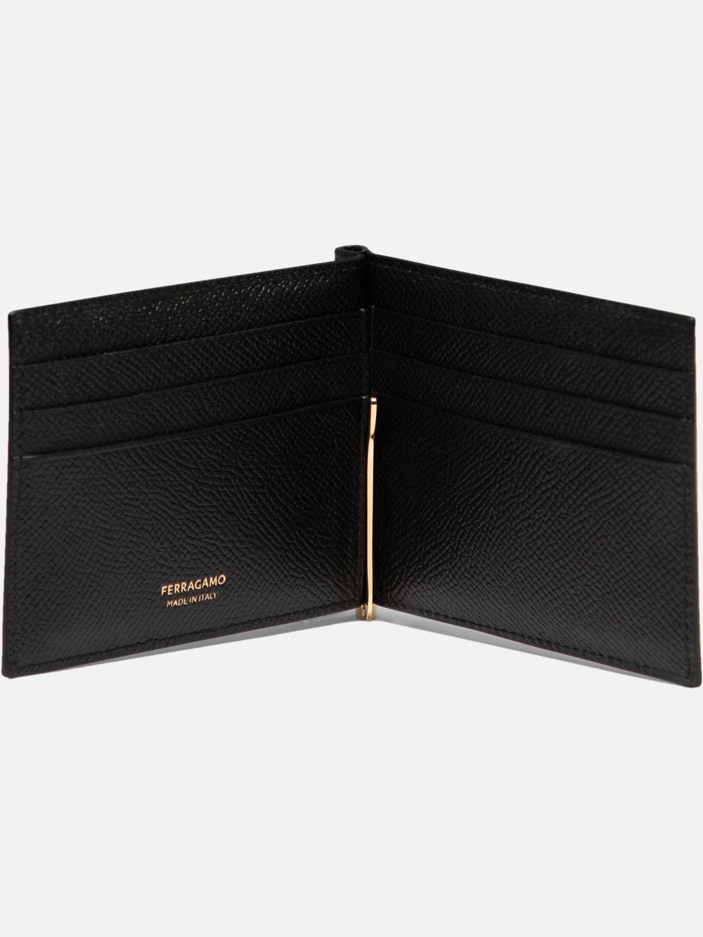 Ferragamo "Gancini" wallet with clip Black