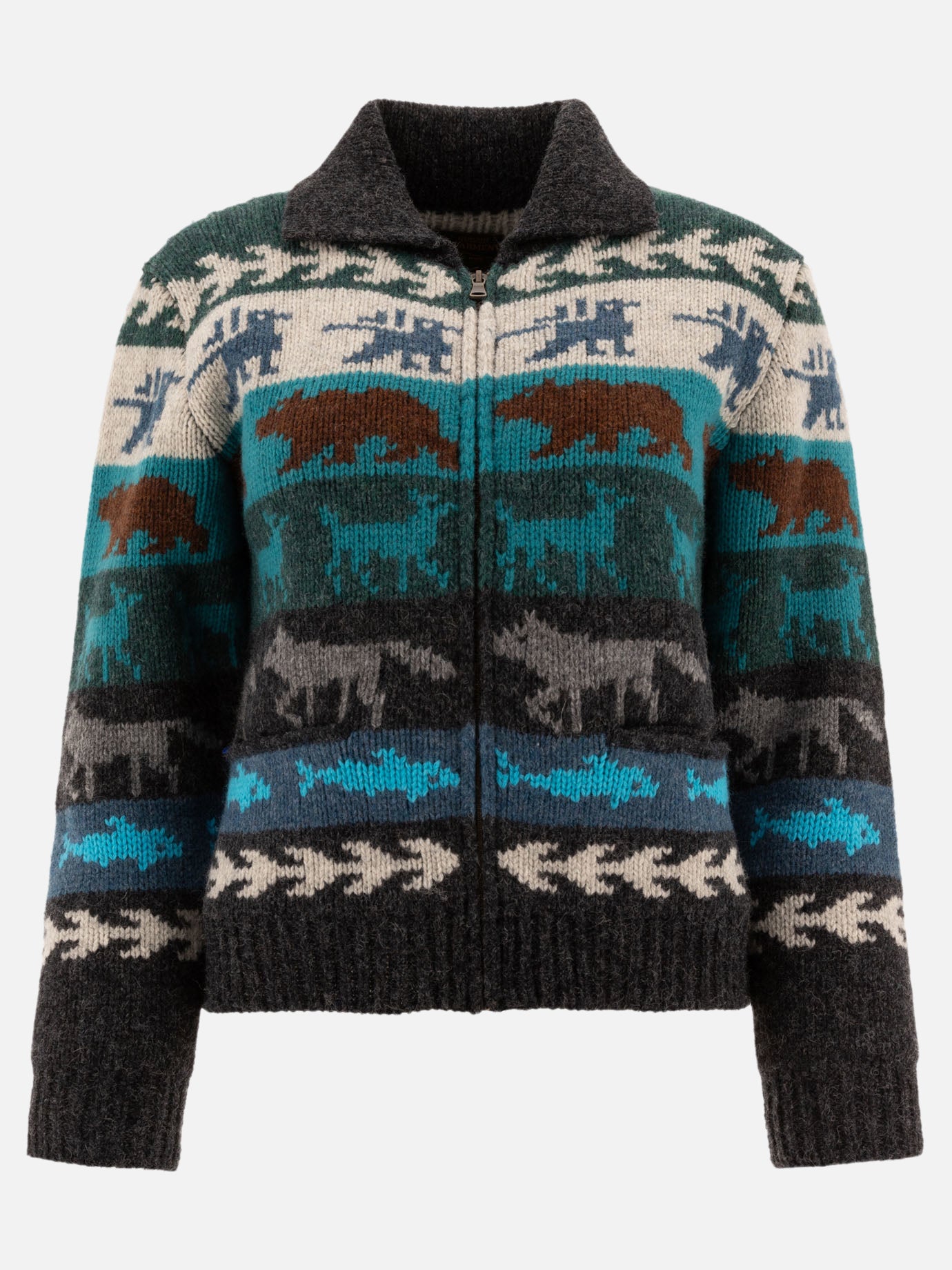 Filson "Fair Isle" cardigan Grey