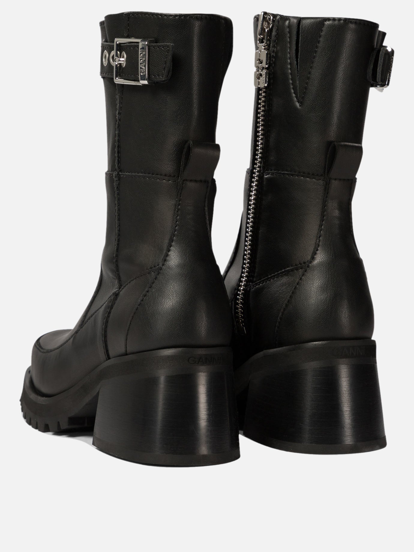 Ganni Ankle boots with buckle Black