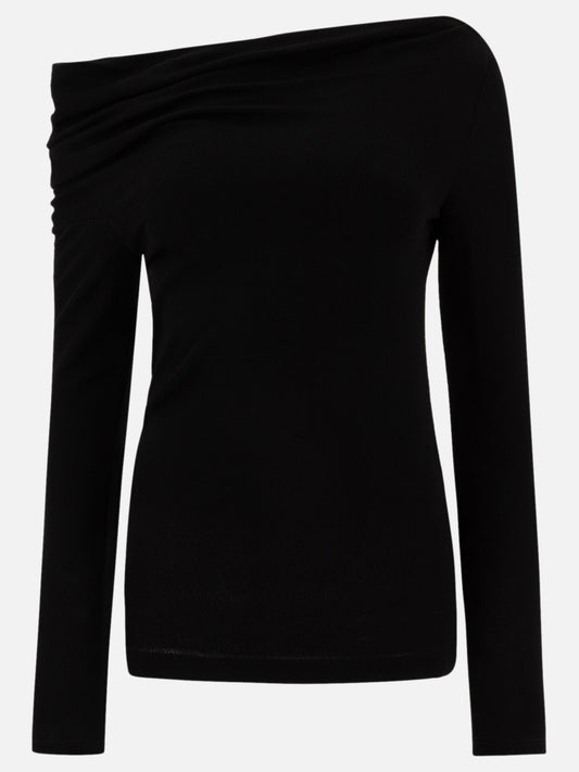 Top with draped collar