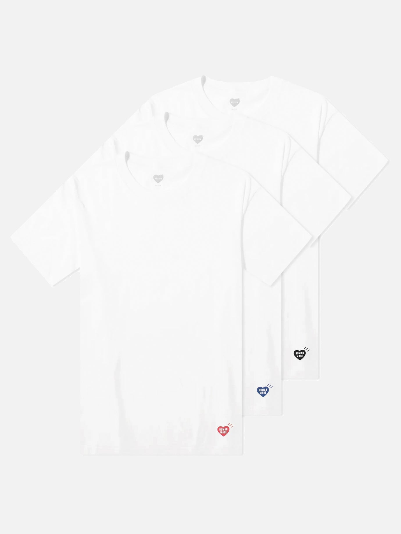 Human Made "Heart" 3-pack t-shirt set White