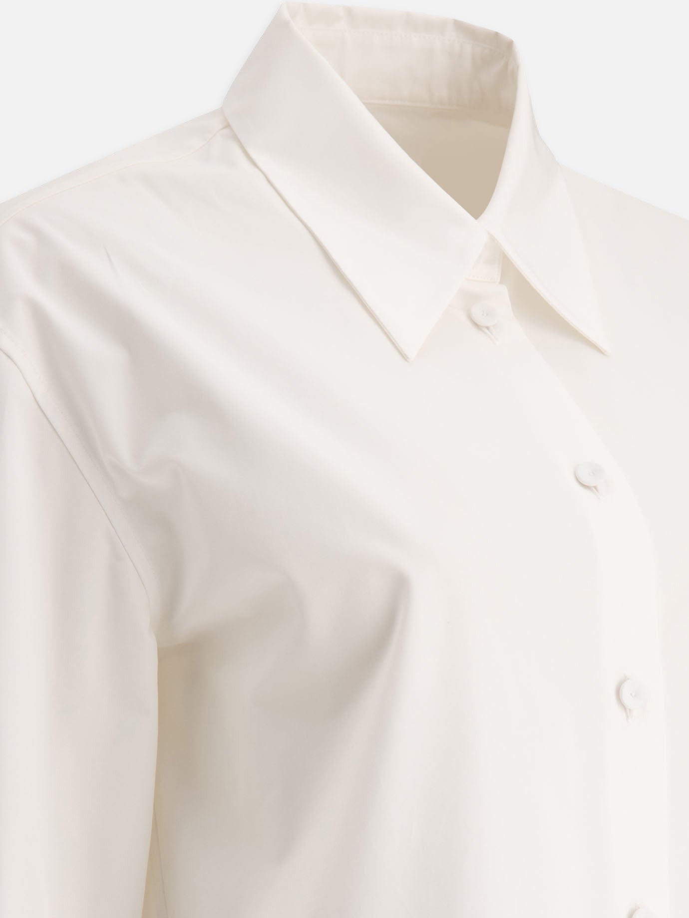 Cropped poplin shirt