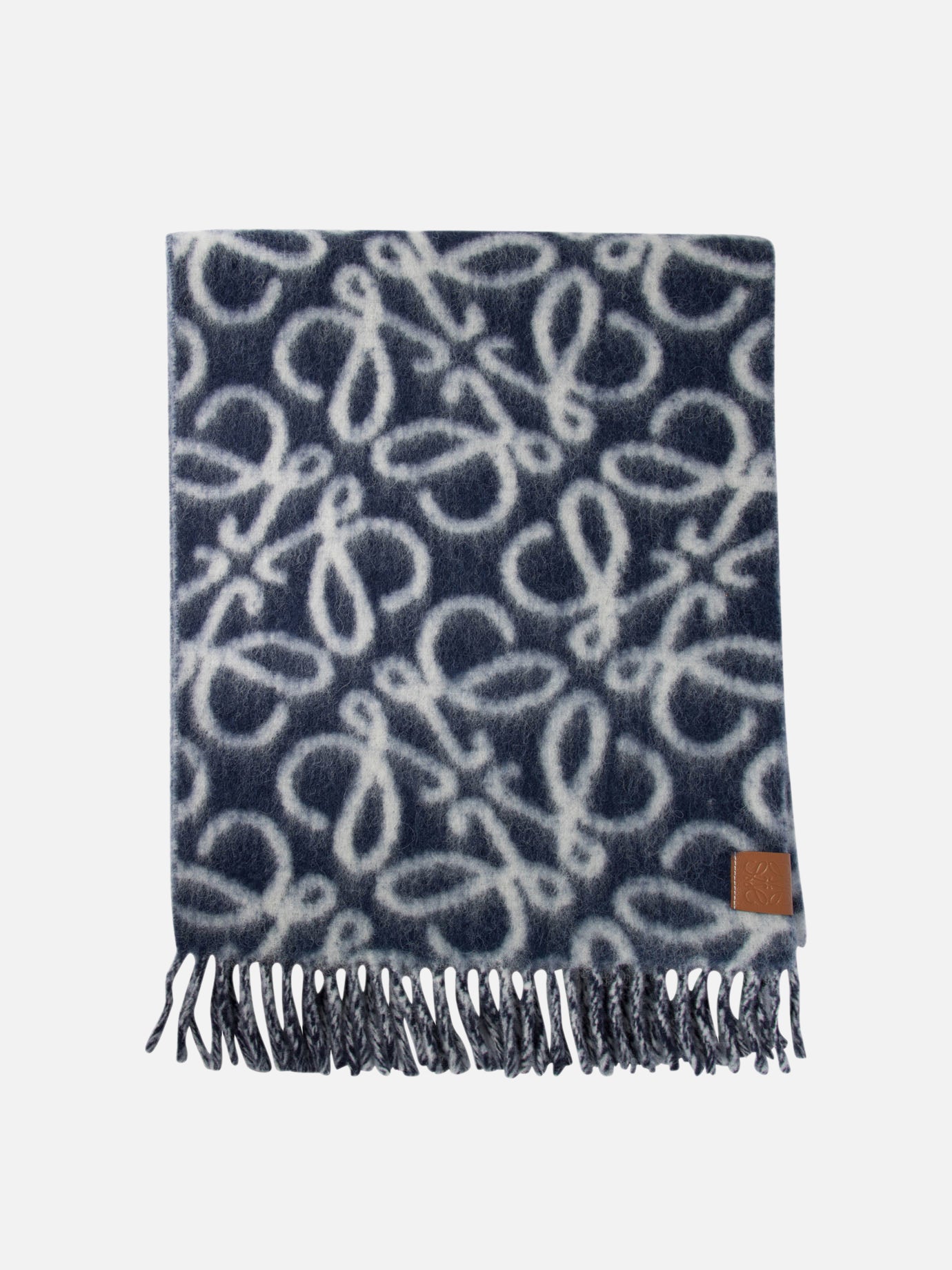Fringed scarves 45% alpaca 34% wool 21% polyamide  Blue - Loewe Men | PDP | VIETTI Online Store | Zoom-Modal
