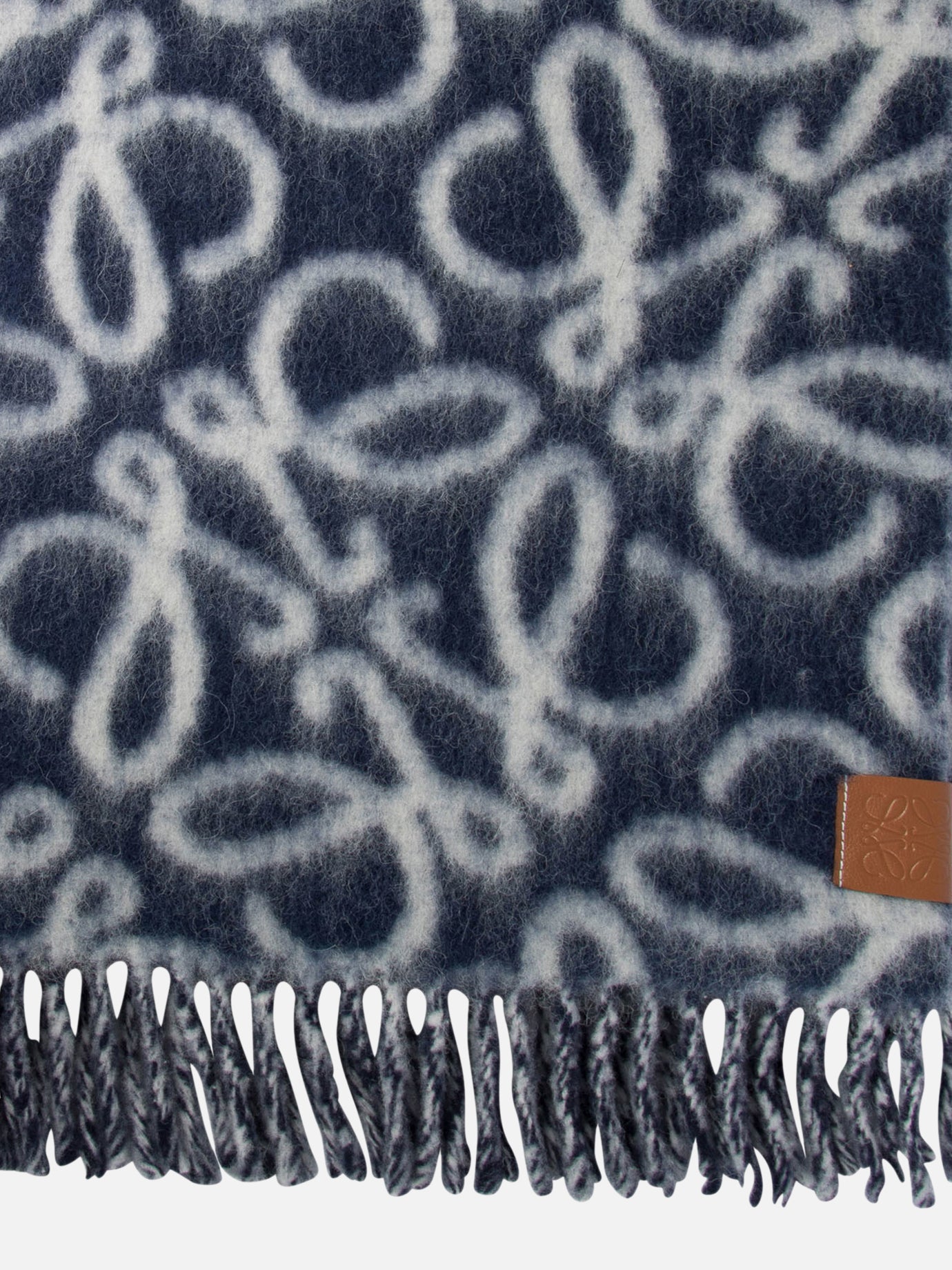 Fringed scarves 45% alpaca 34% wool 21% polyamide  Blue - Loewe Men | PDP | VIETTI Online Store | thumbnail_2