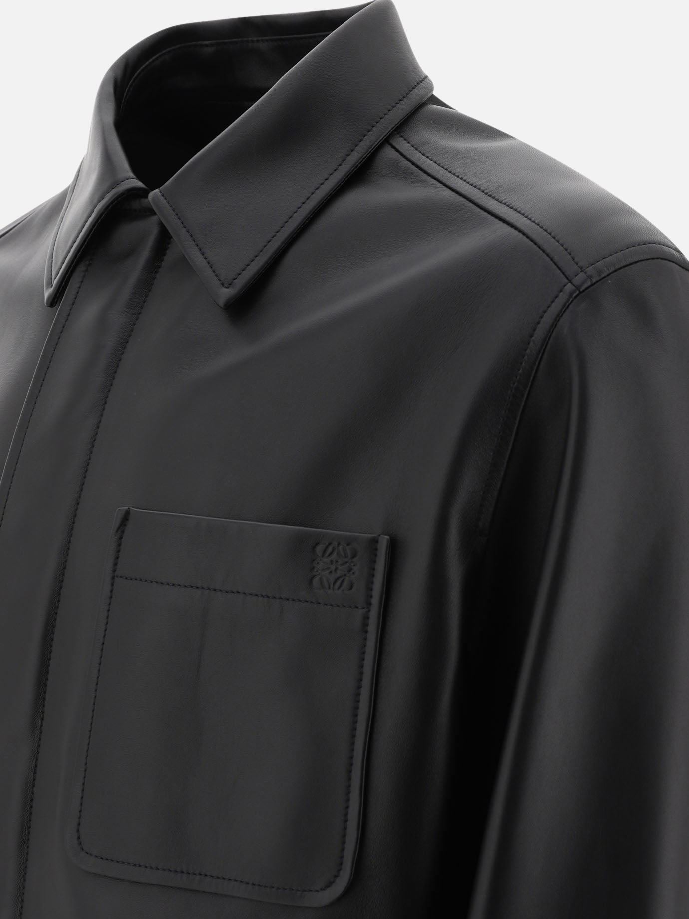 Overshirt in nappa lambskin