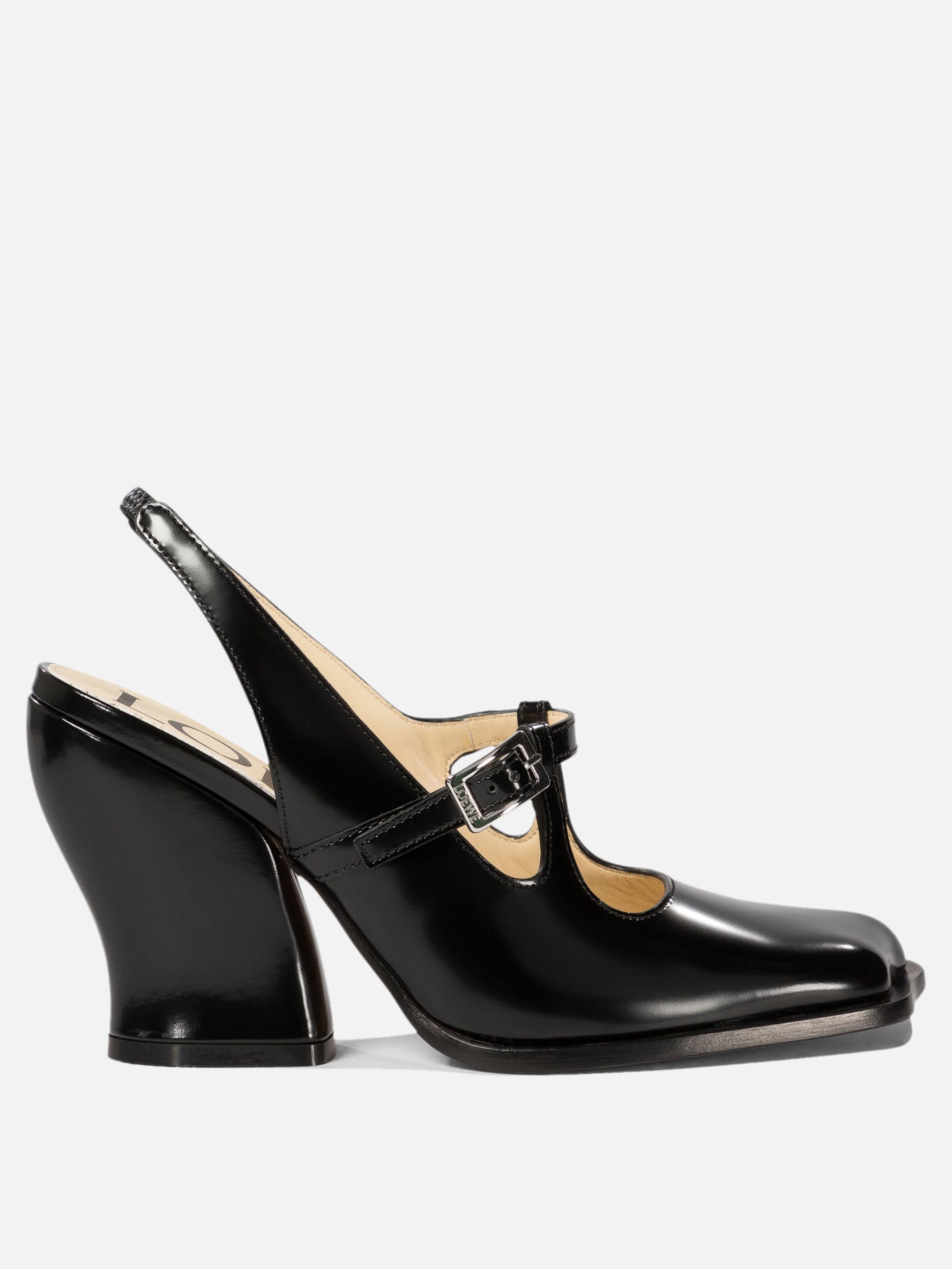 Loewe "Onda" slingback pump in brushed calfskin Black