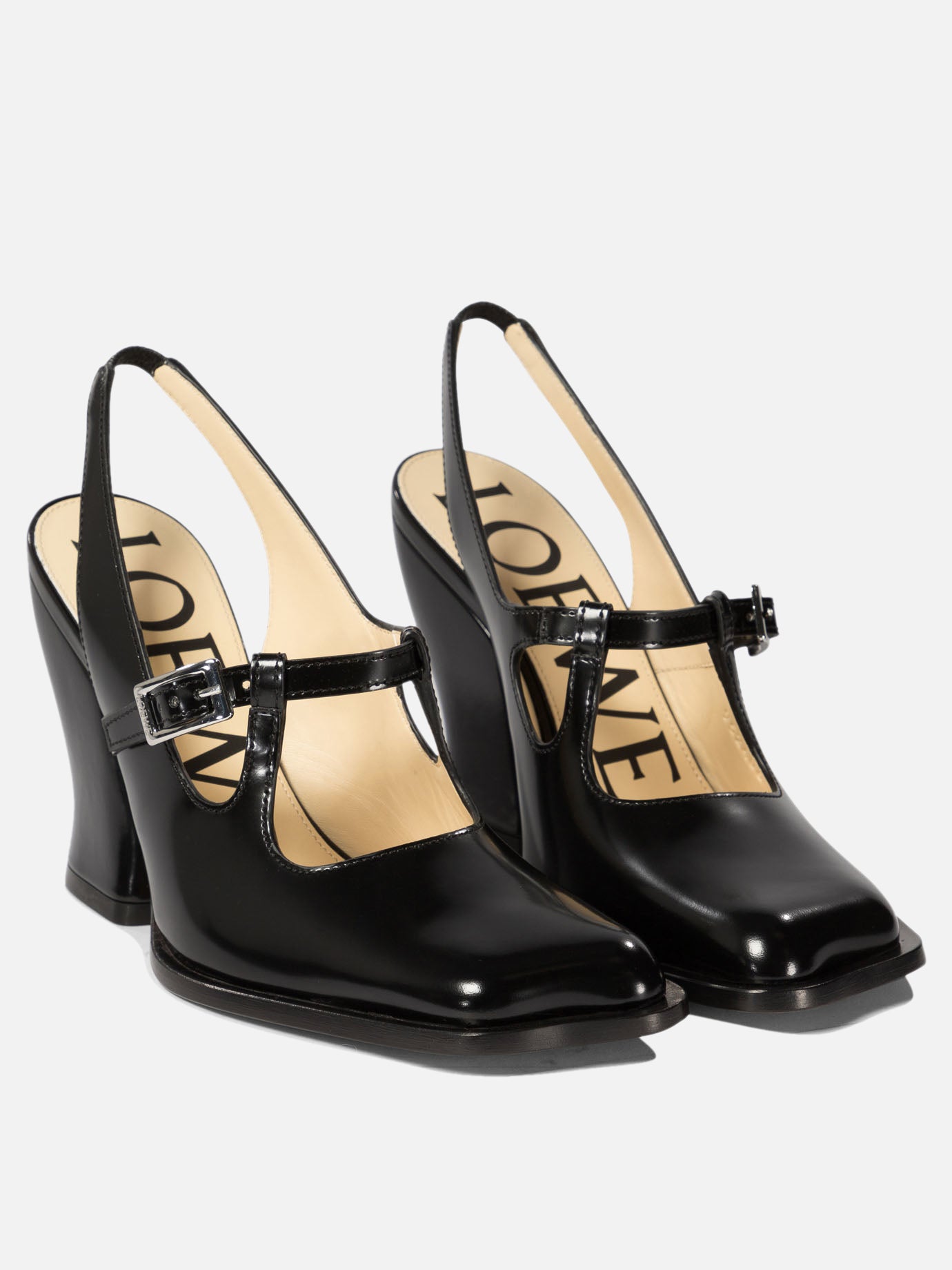 Loewe "Onda" slingback pump in brushed calfskin Black