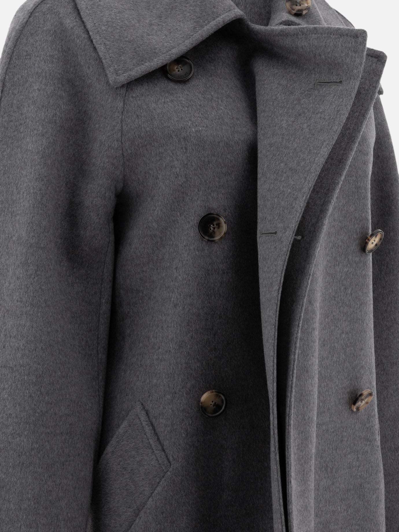 Loewe Wool and cashmere double-breasted coat Grey