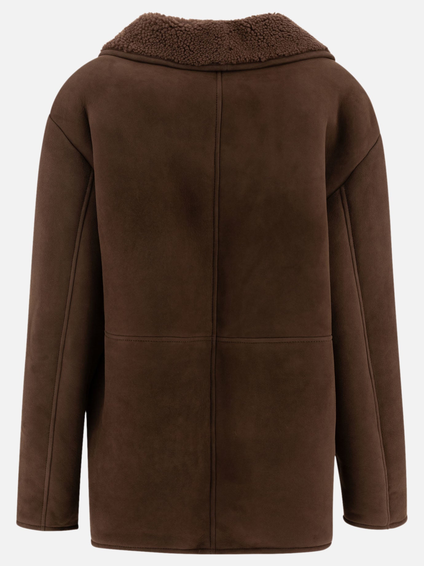 Shearling jackets Solid colour  Brown - Loulou Studio Women | PDP | VIETTI Online Store | Zoom-Modal_2
