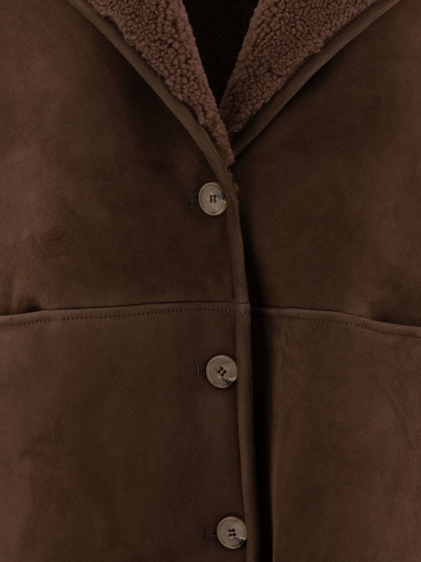 Shearling jackets Solid colour  Brown - Loulou Studio Women | PDP | VIETTI Online Store | Zoom-Modal_3
