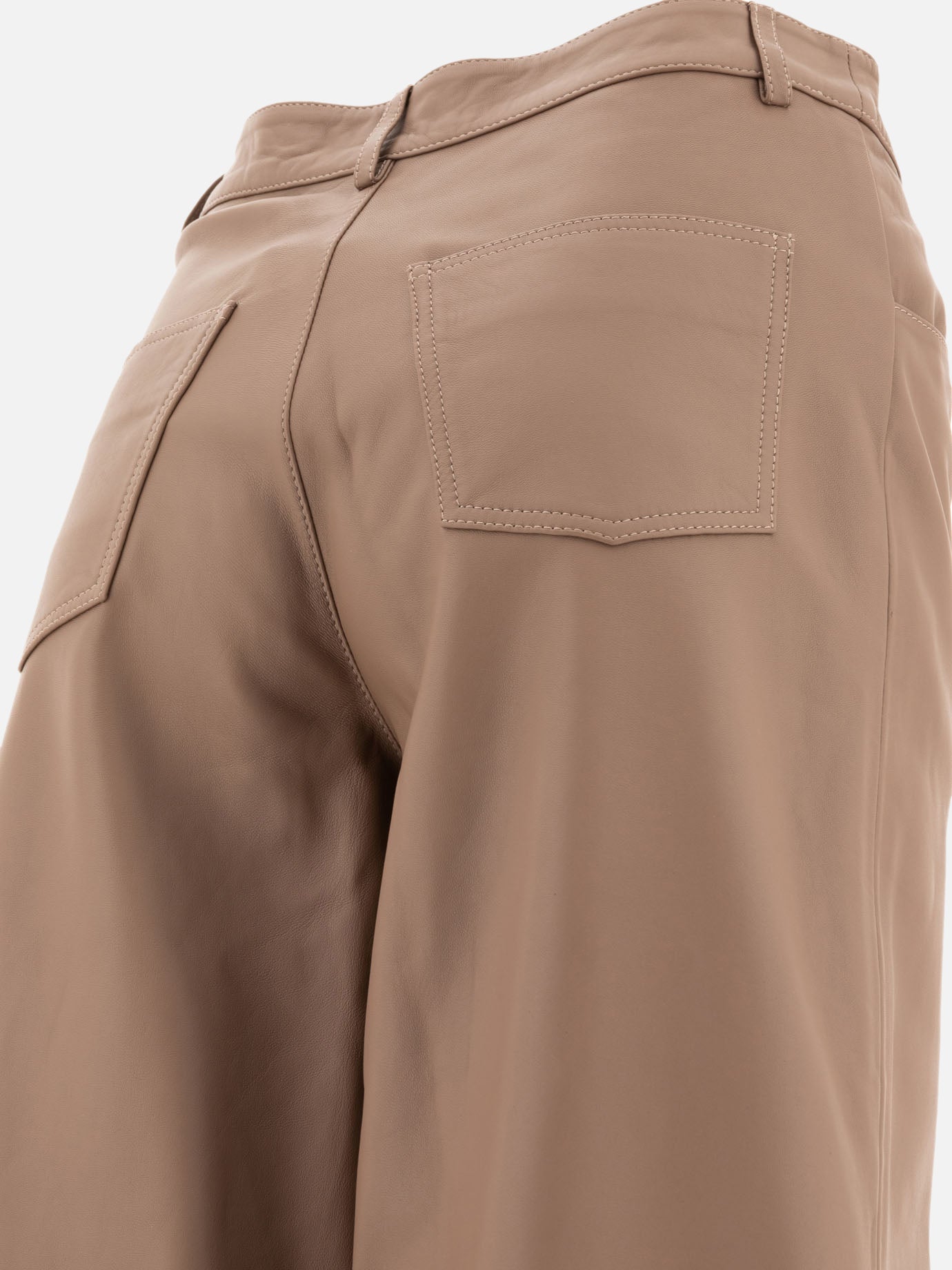 Loulou Studio "Figari" leather trousers Brown