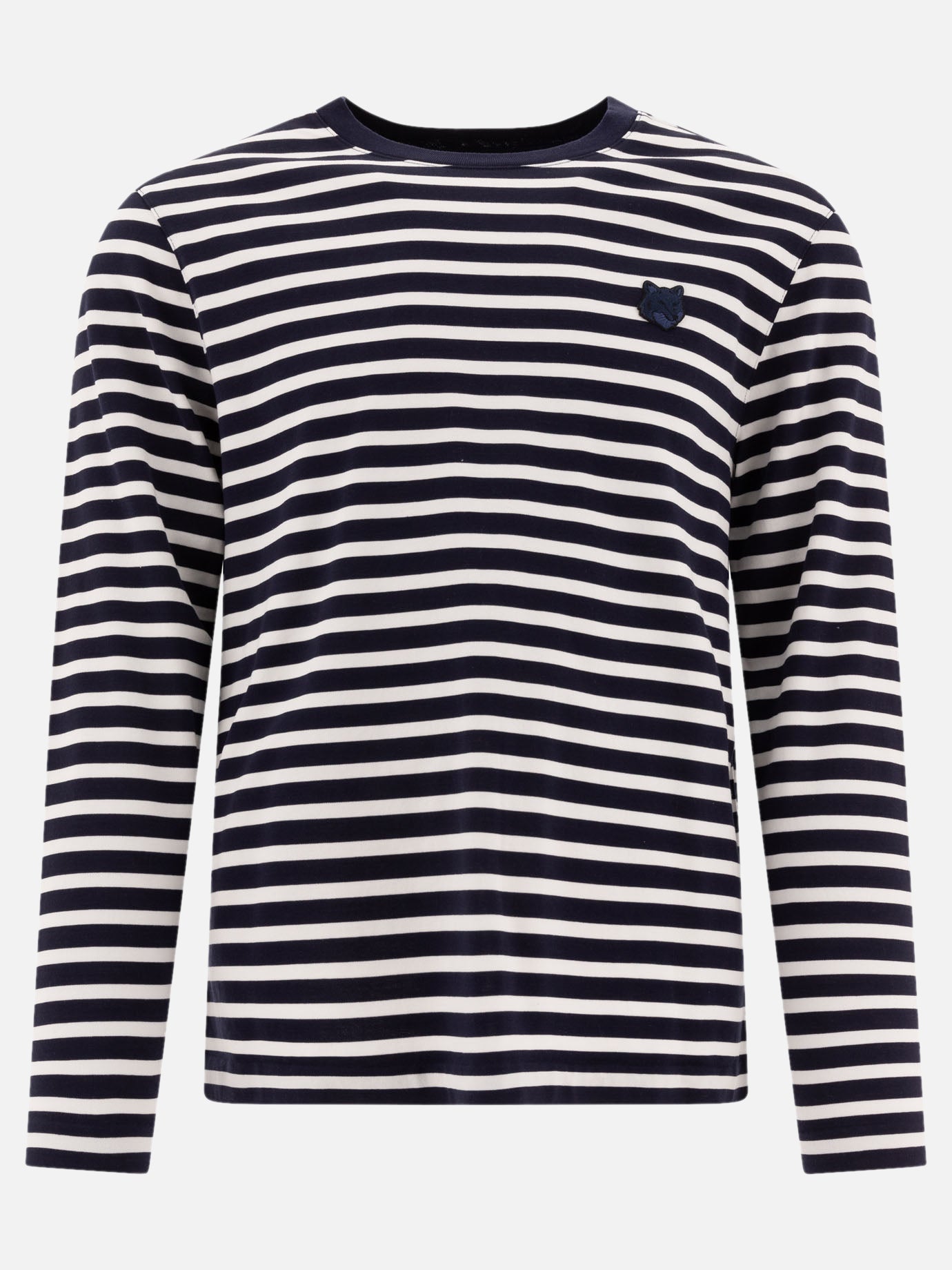 Maison Kitsuné "Bold Fox Head" striped t-shirt Blue