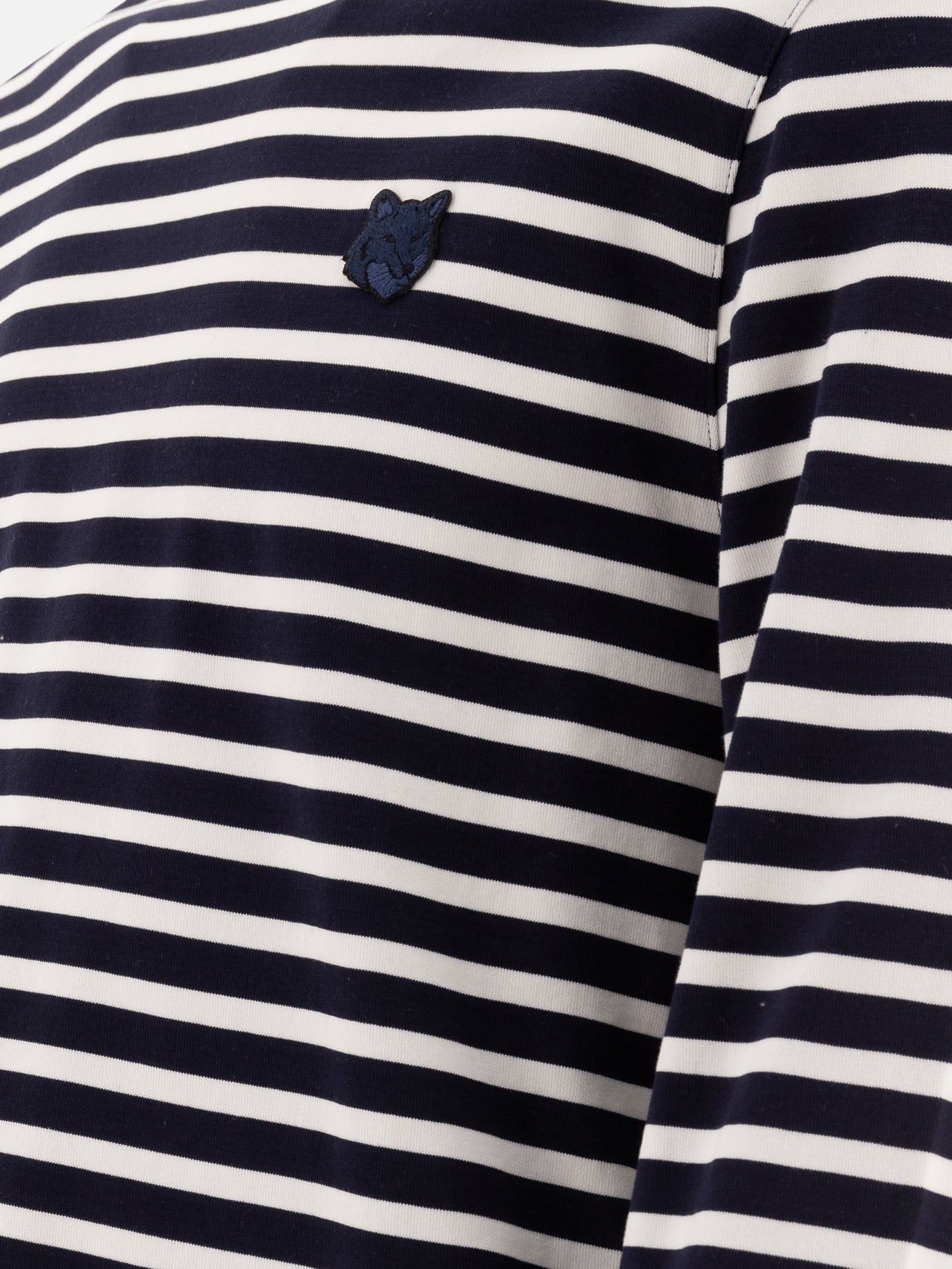 Maison Kitsuné "Bold Fox Head" striped t-shirt Blue