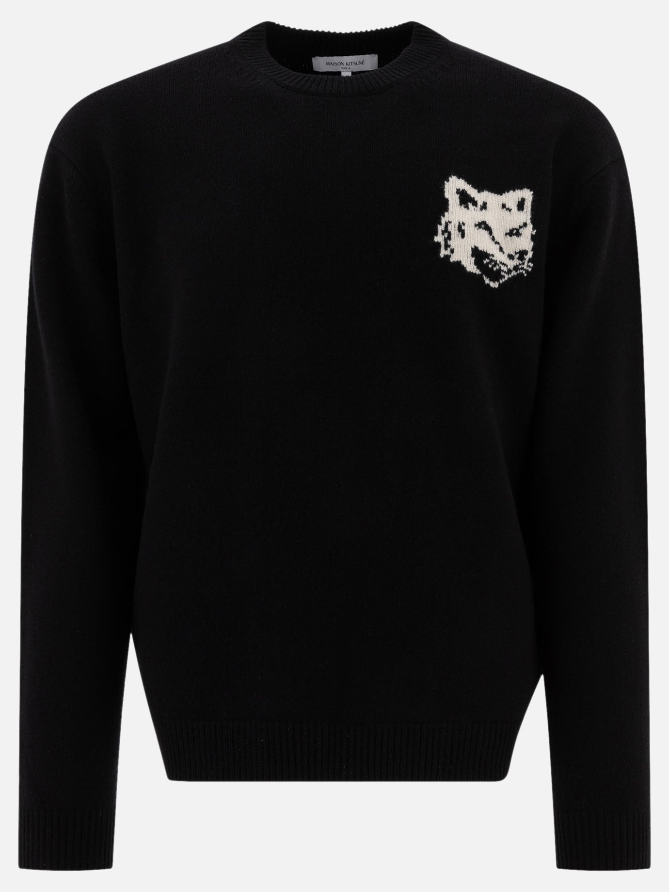 Maison Kitsuné "Fox Head Intarsia" sweater Black