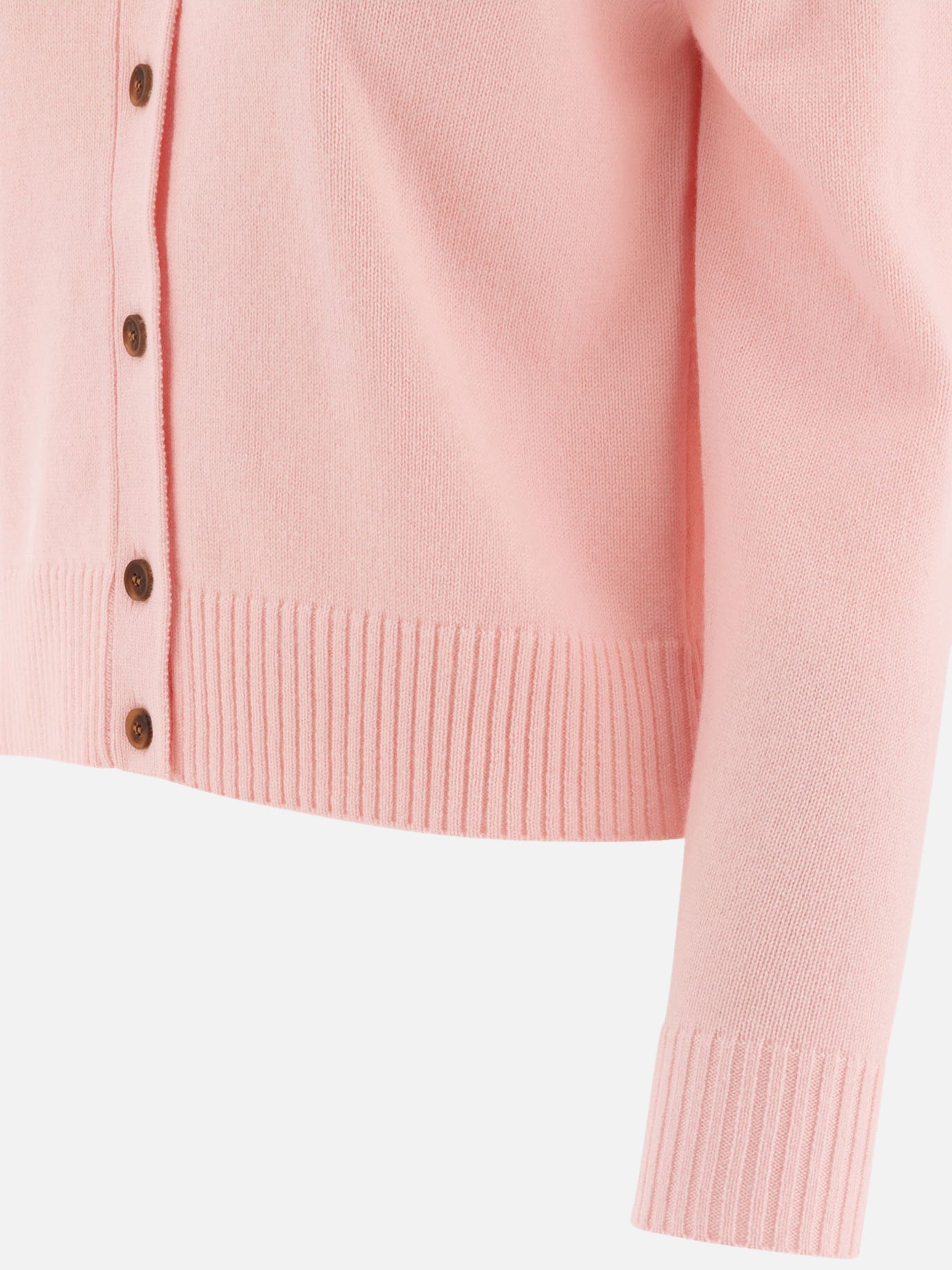 Maison Kitsuné "Fox Head" embroidered cardigan Pink