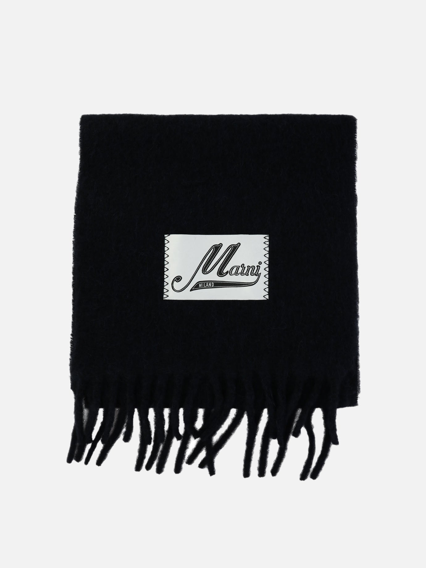 Marni Scarf with logo patch Blue