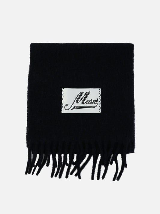 Scarf with logo patch