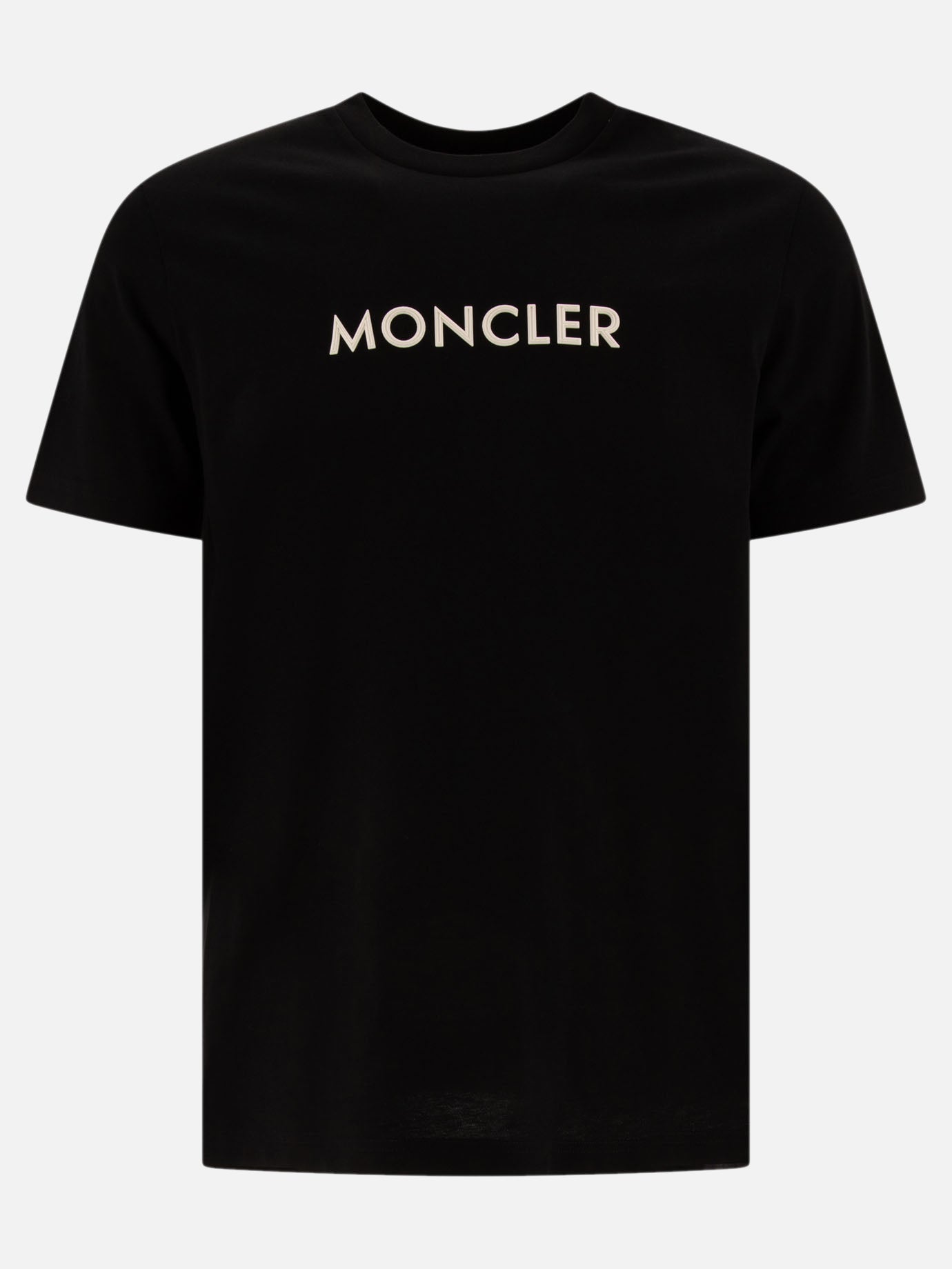 Moncler T-shirt with rubberised logo Black