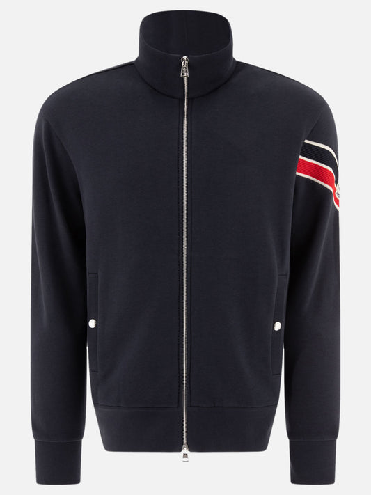 Sweatshirt with zip and tricolor hem