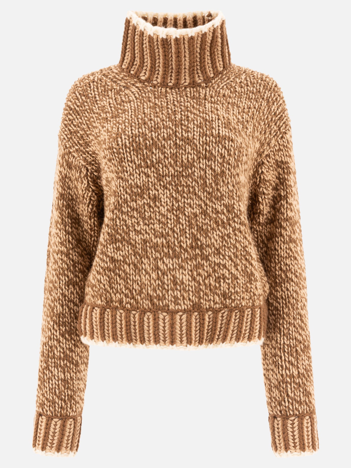 Moncler Wool blend turtleneck sweater Brown