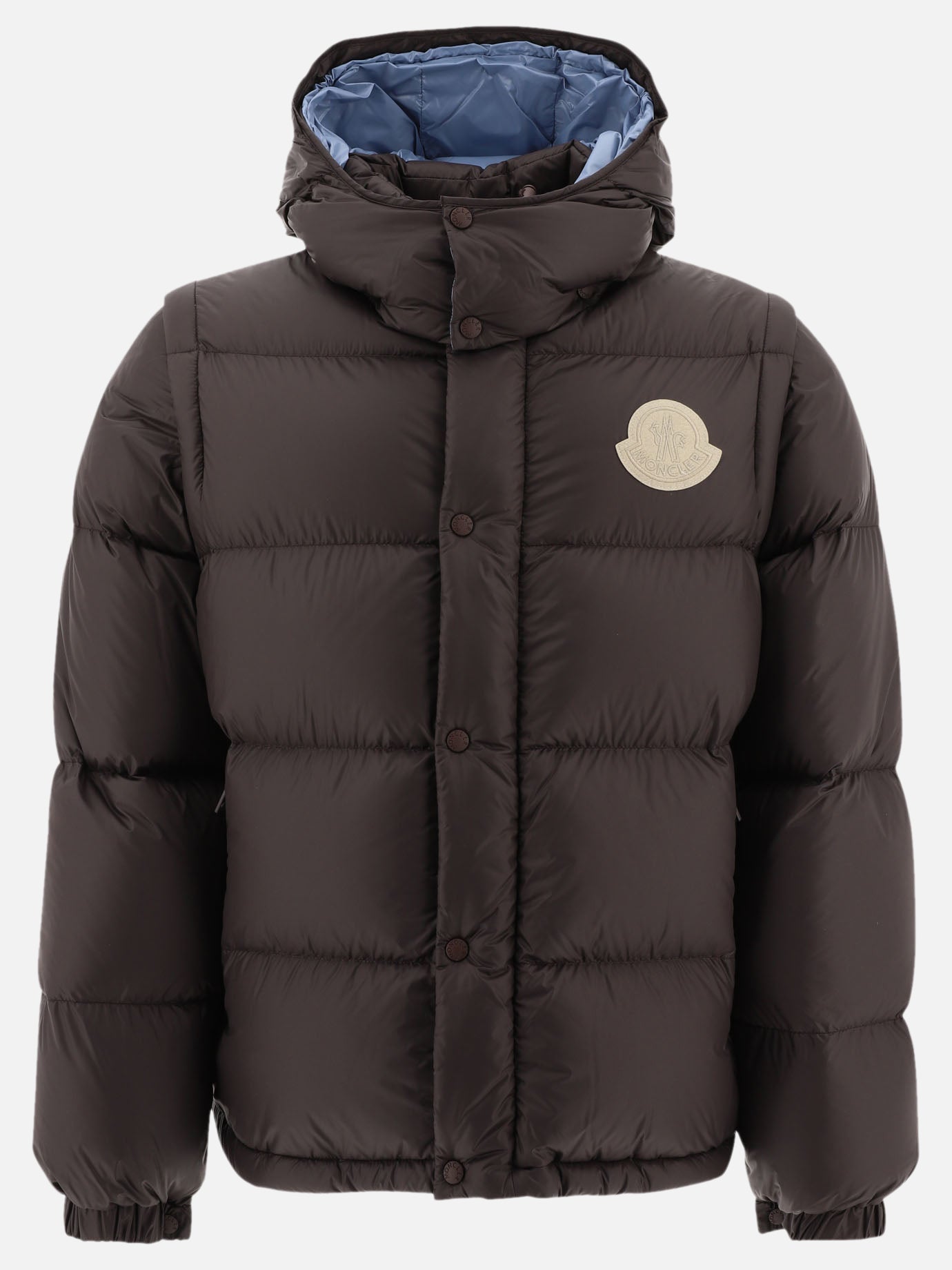 Down jackets Solid colour  Brown - Moncler Men | PDP | VIETTI Online Store | thumbnail