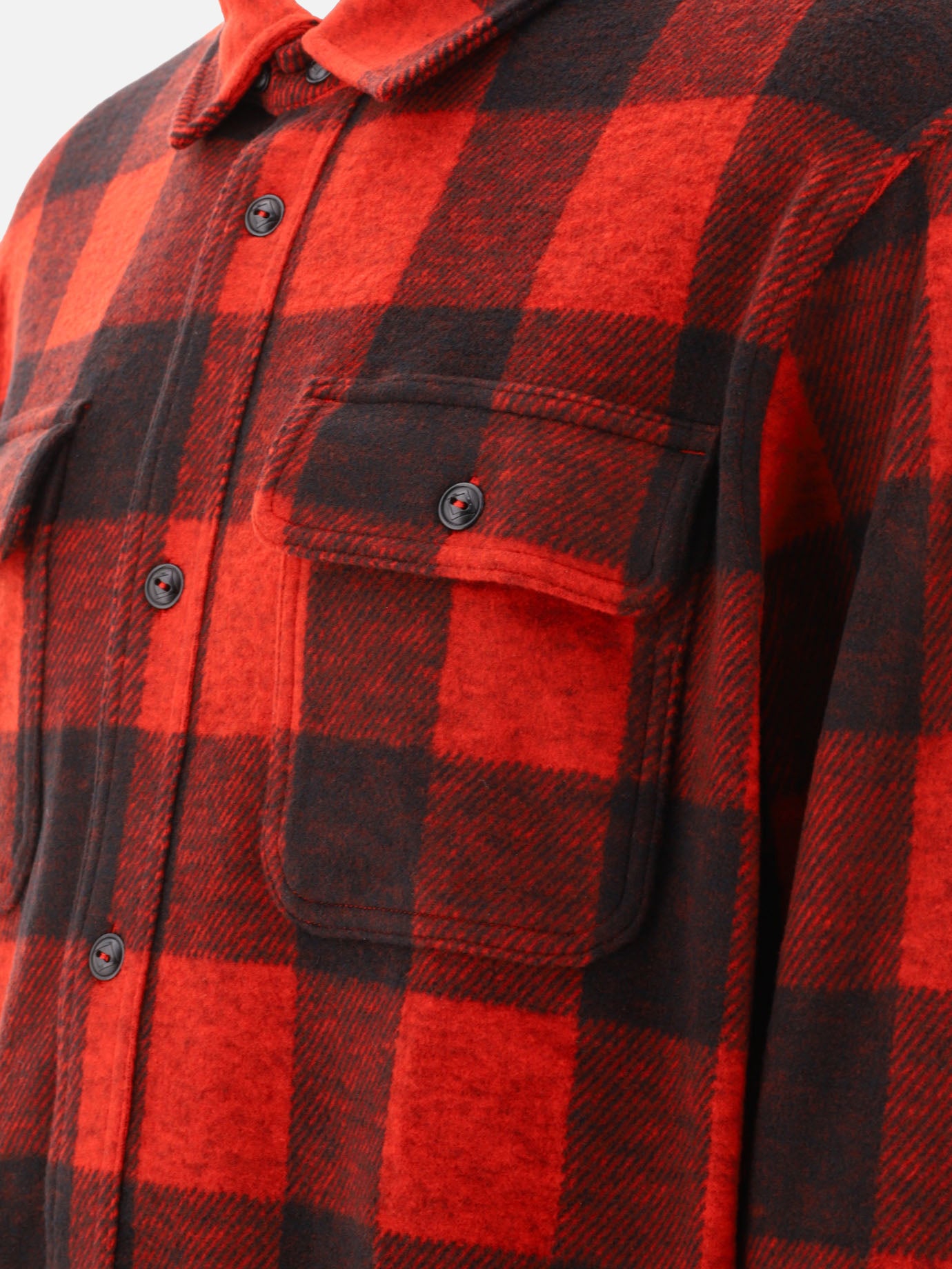 Classic-fit plaid knit flannel workshirt