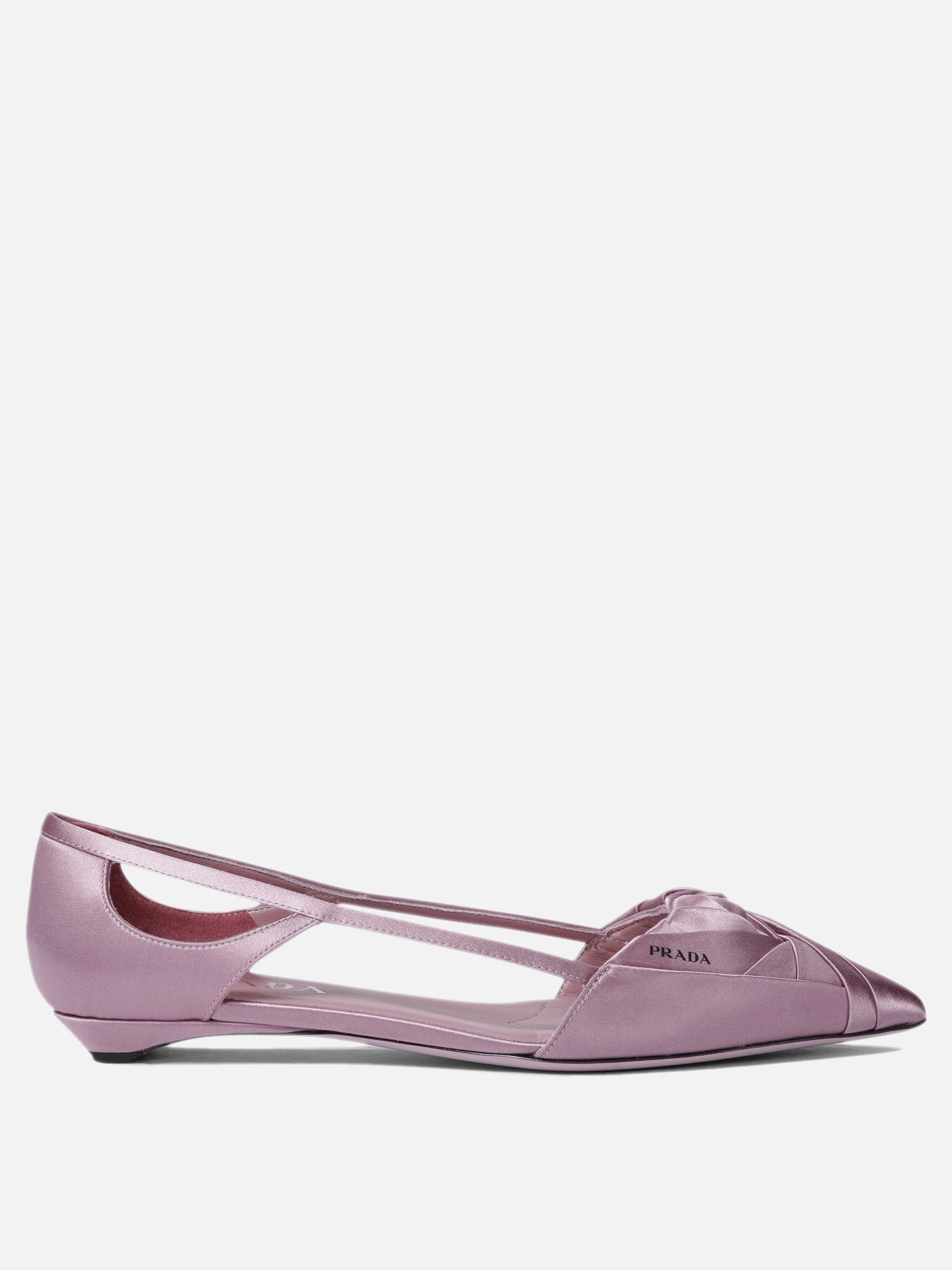 Satin cut-out ballet flats