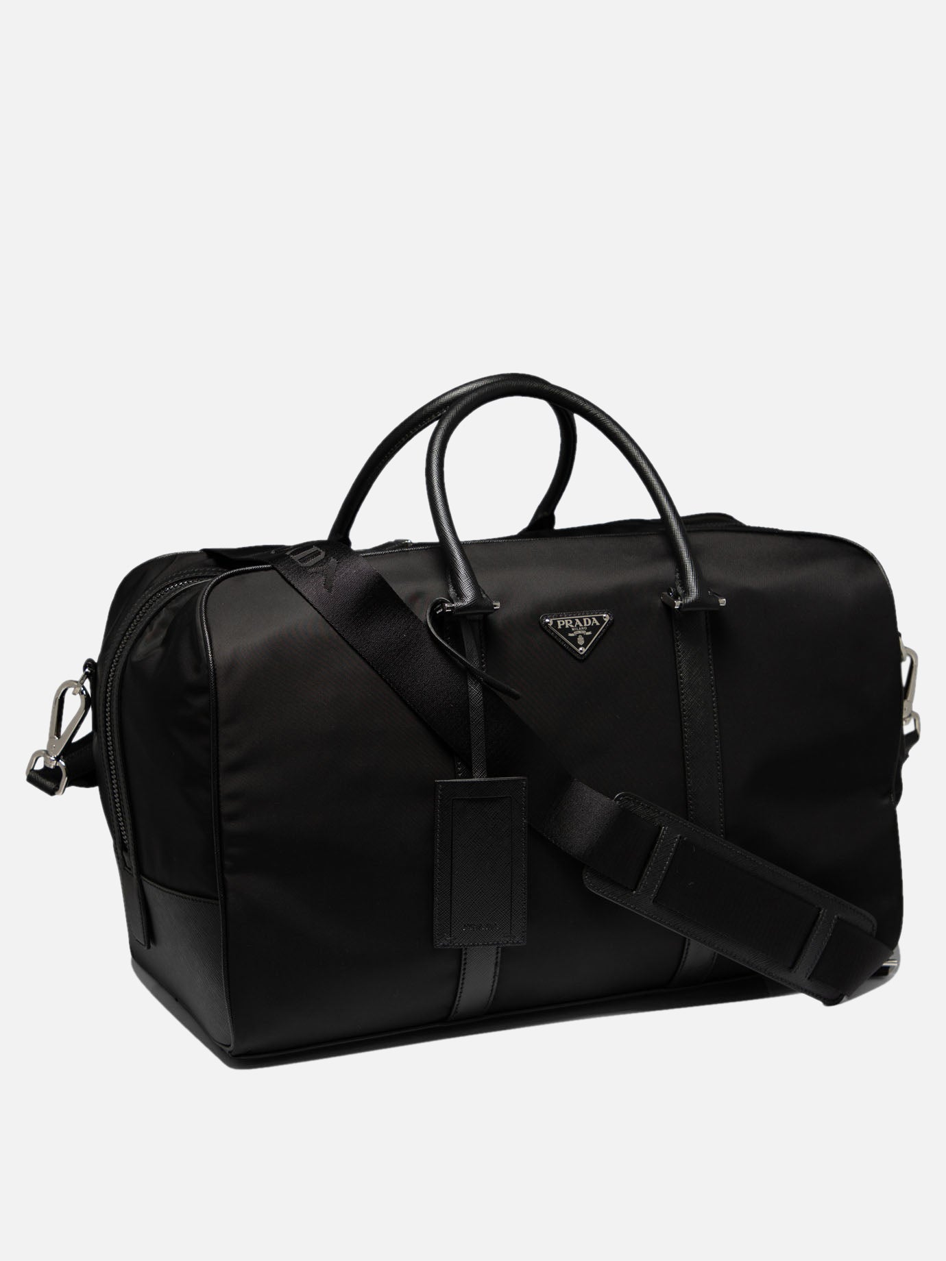 Prada Re-Nylon and Saffiano leather duffel bag Black