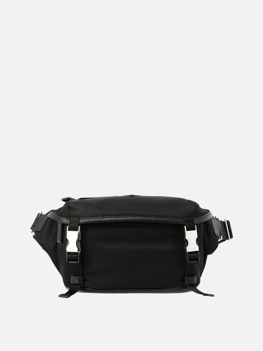 Re-Nylon and Saffiano leather shoulder bag