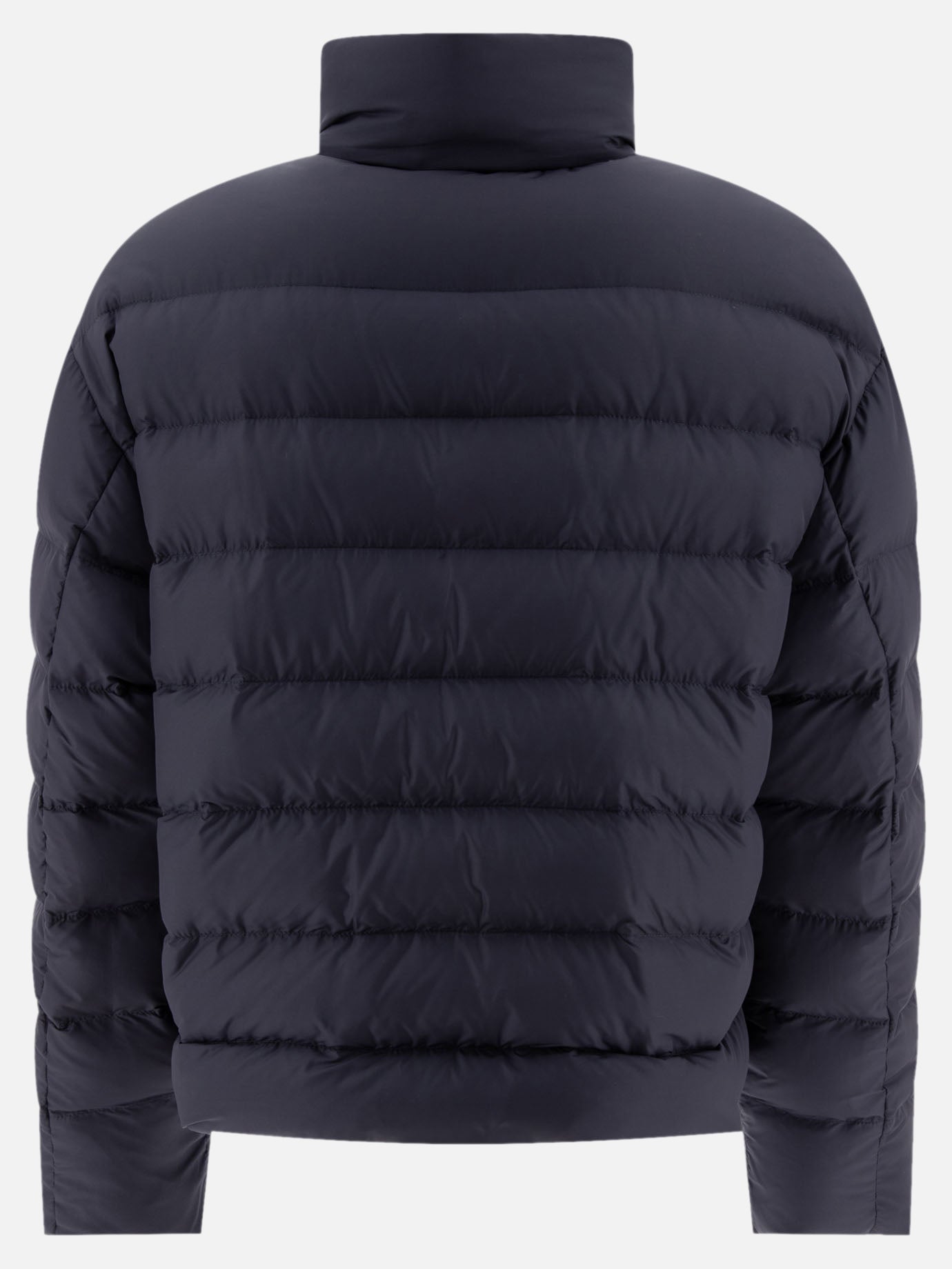 Down jacket with triangle logo