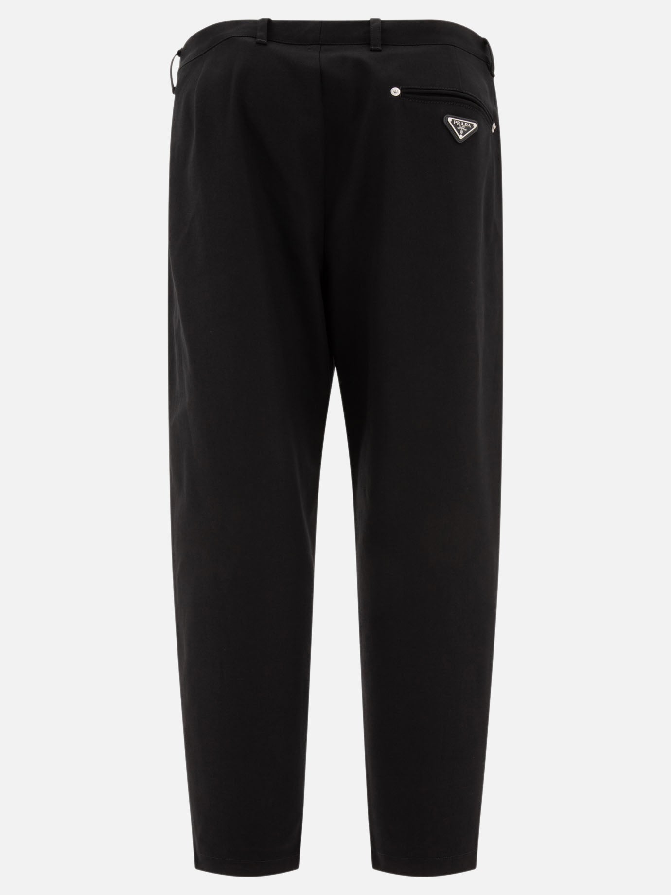 Prada Trousers with triangle logo Black