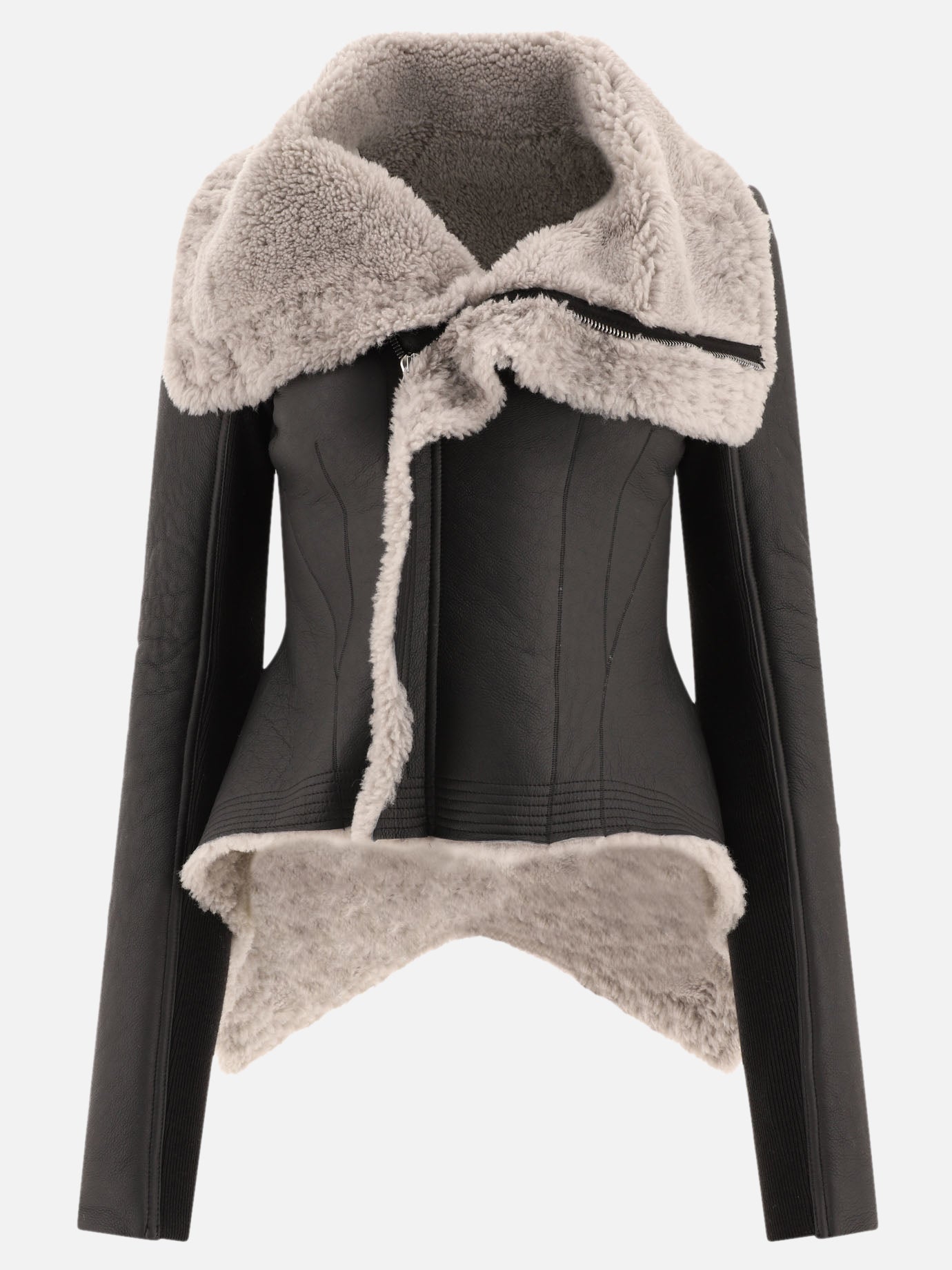 Leather jackets Solid colour  Black - Rick Owens Women | PDP | VIETTI Online Store | Zoom-Modal
