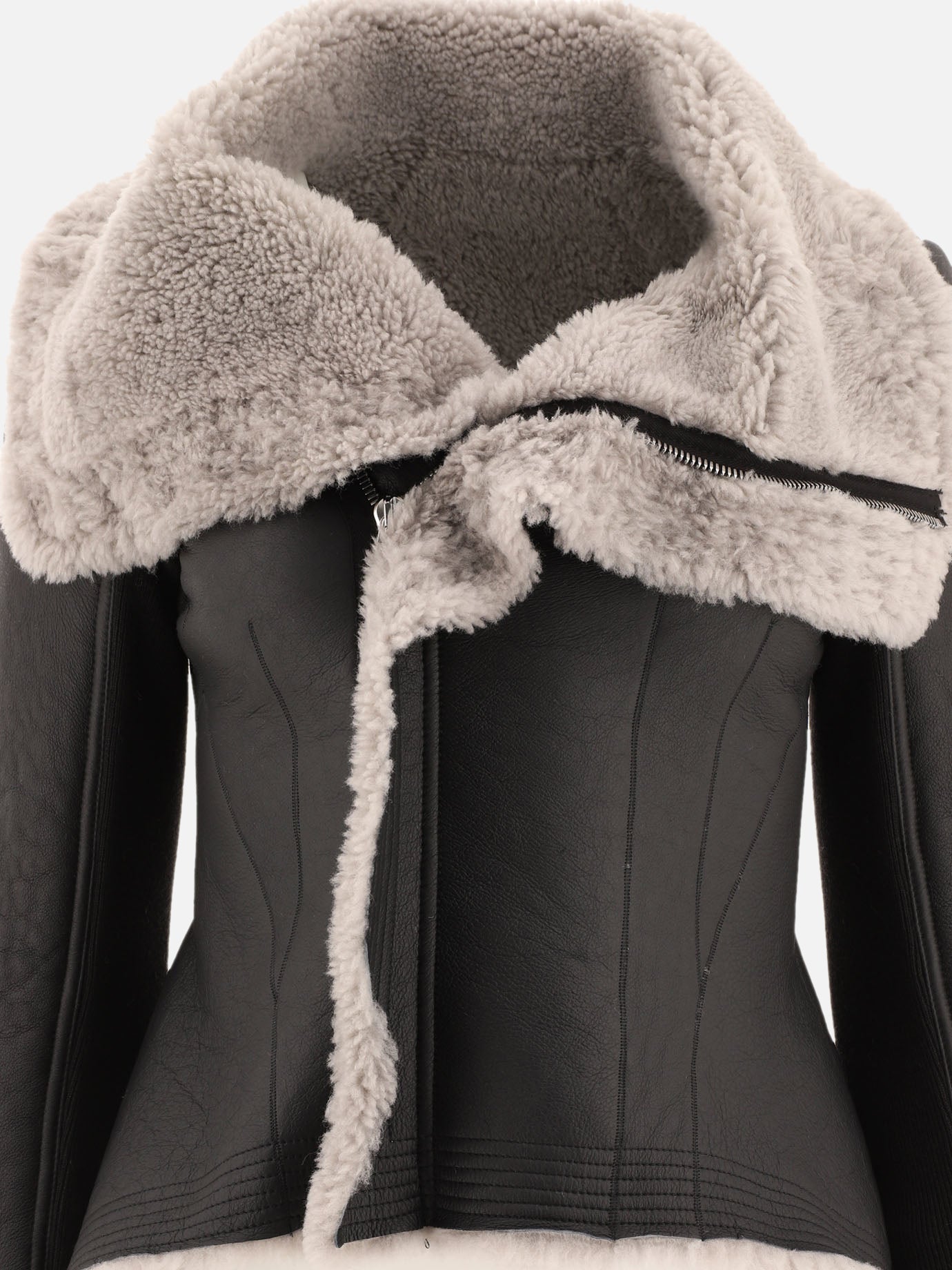 Leather jackets Solid colour  Black - Rick Owens Women | PDP | VIETTI Online Store | Zoom-Modal_3
