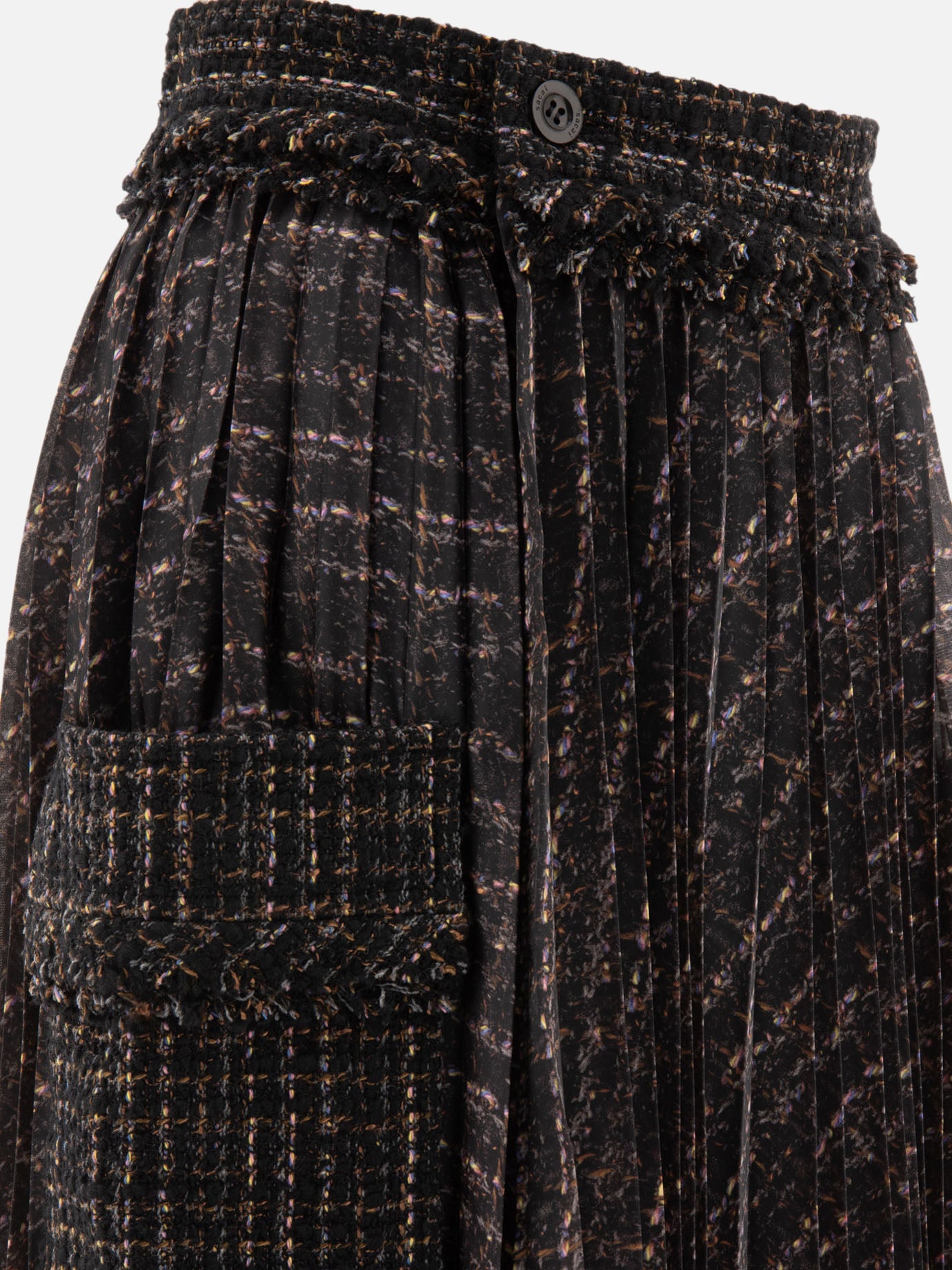 Sacai Pleated skirt with cargo pockets Black