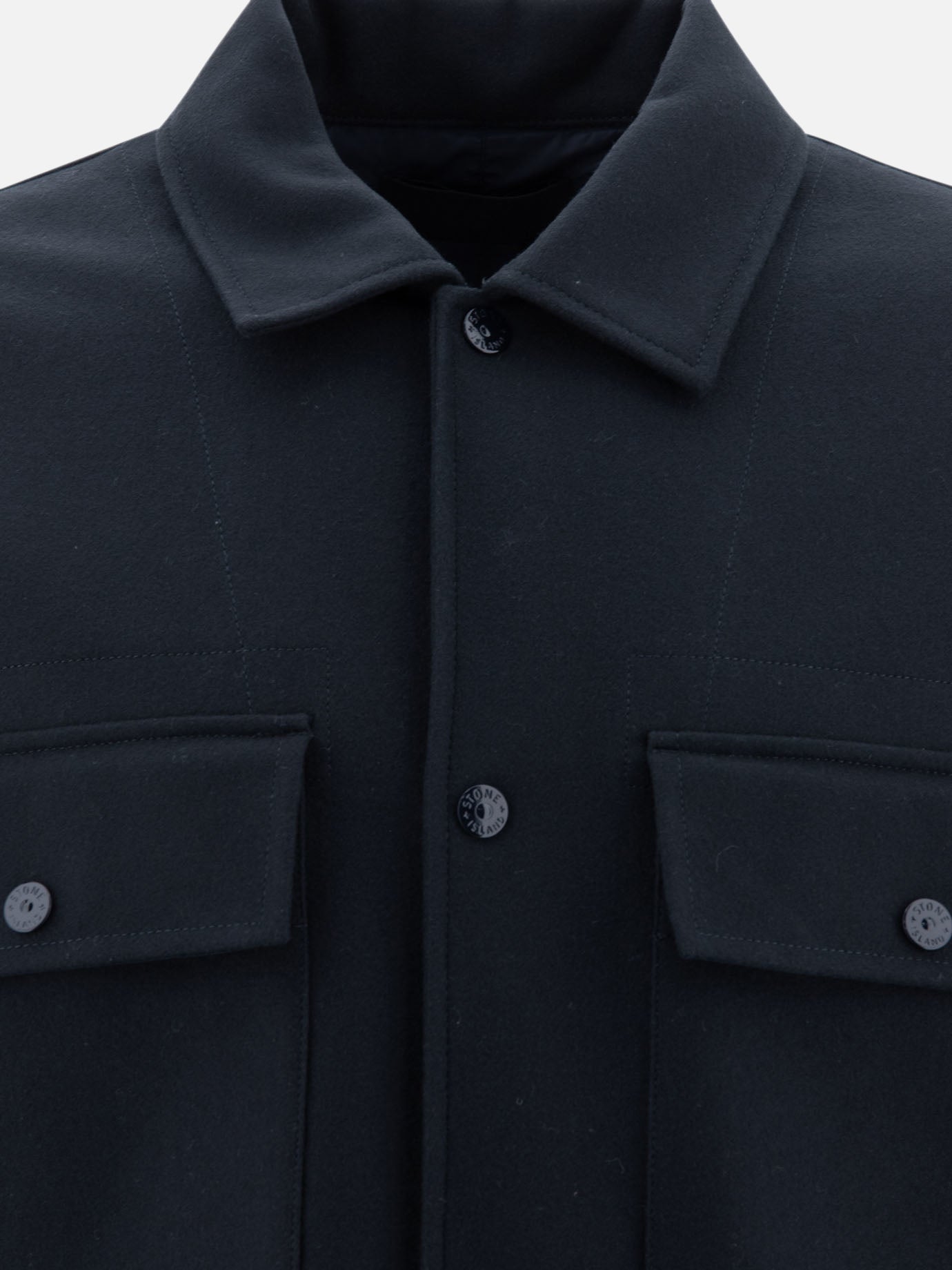 Overshirt jackets Solid colour  Blue - Stone Island Men | PDP | VIETTI Online Store | thumbnail_3