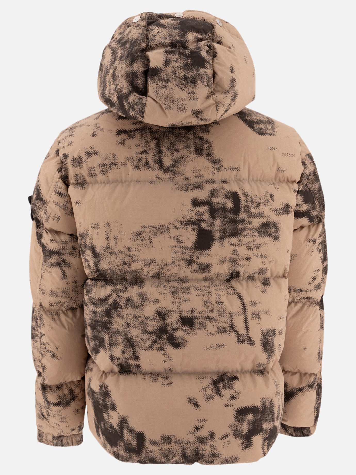 Stone Island "Ice Jacket Earth Mapping Camouflage" down jacket Beige