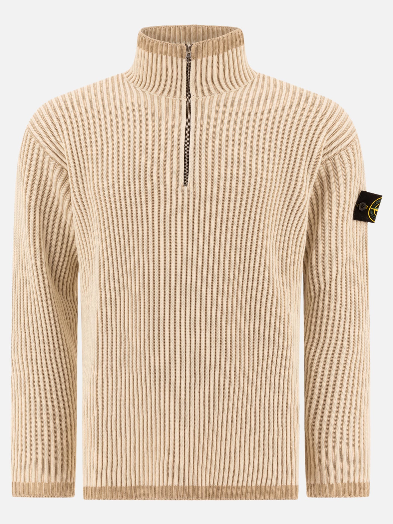 Stone Island "Vanisé" half-zip sweater Beige