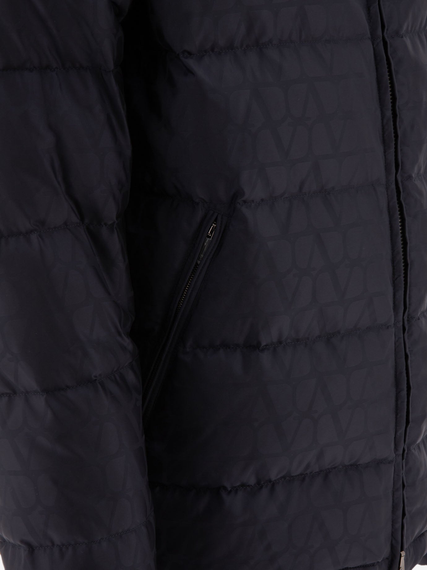 Down jacket with "Toile Iconographe" motif