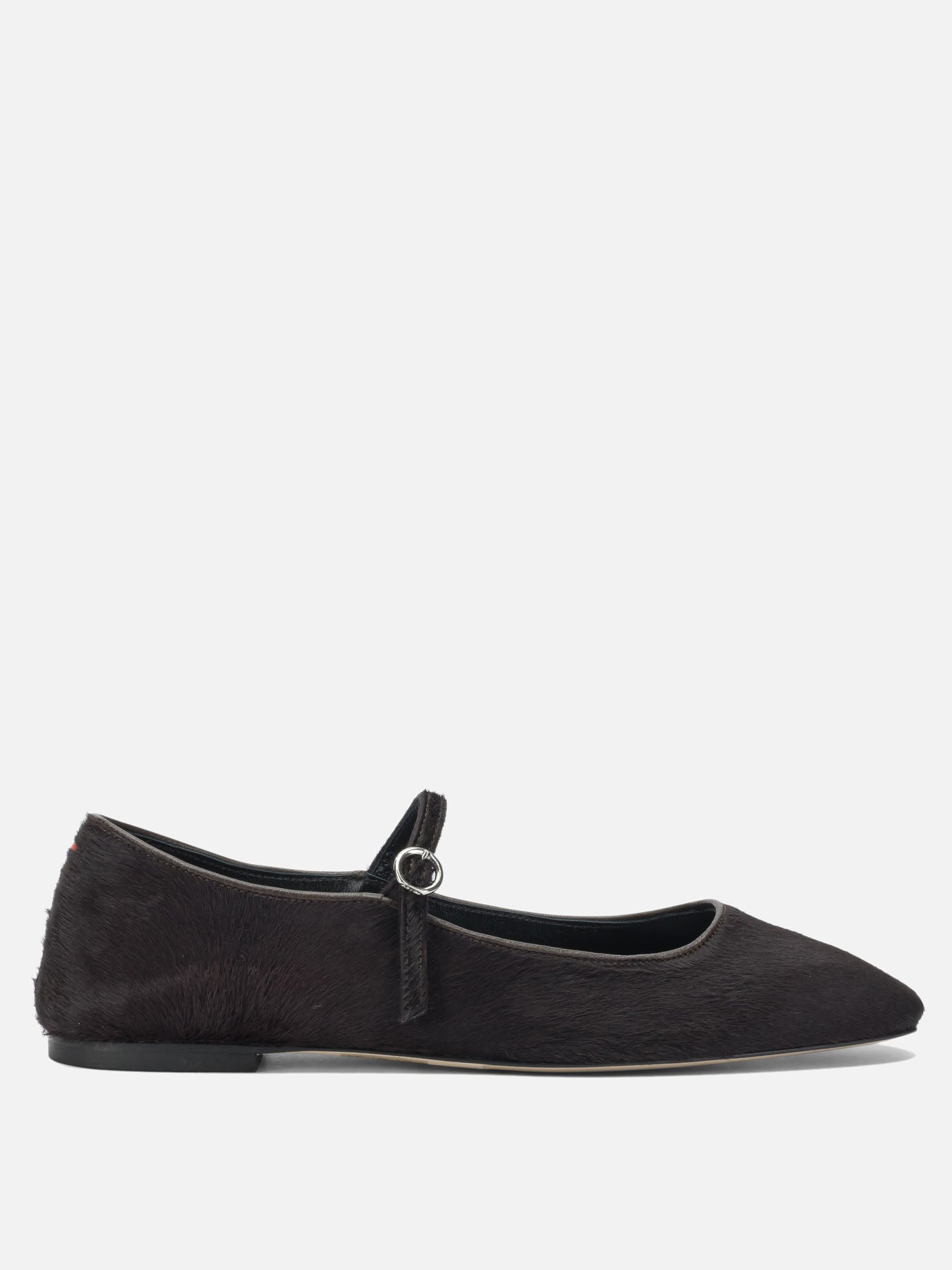 Mary Jane ballet flats 100% ponyhair on calf leather - 100% leather  Brown - Aeyde Women | PDP | VIETTI Online Store | thumbnail