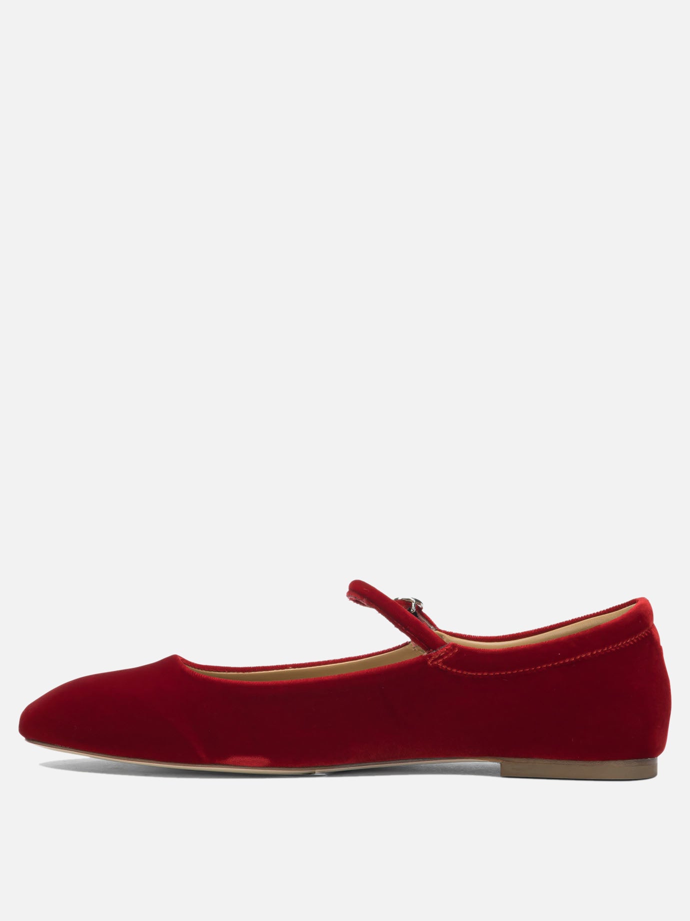 Mary Jane ballet flats 100% velvet - 100% leather  Red - Aeyde Women | PDP | VIETTI Online Store | Zoom-Modal_3

