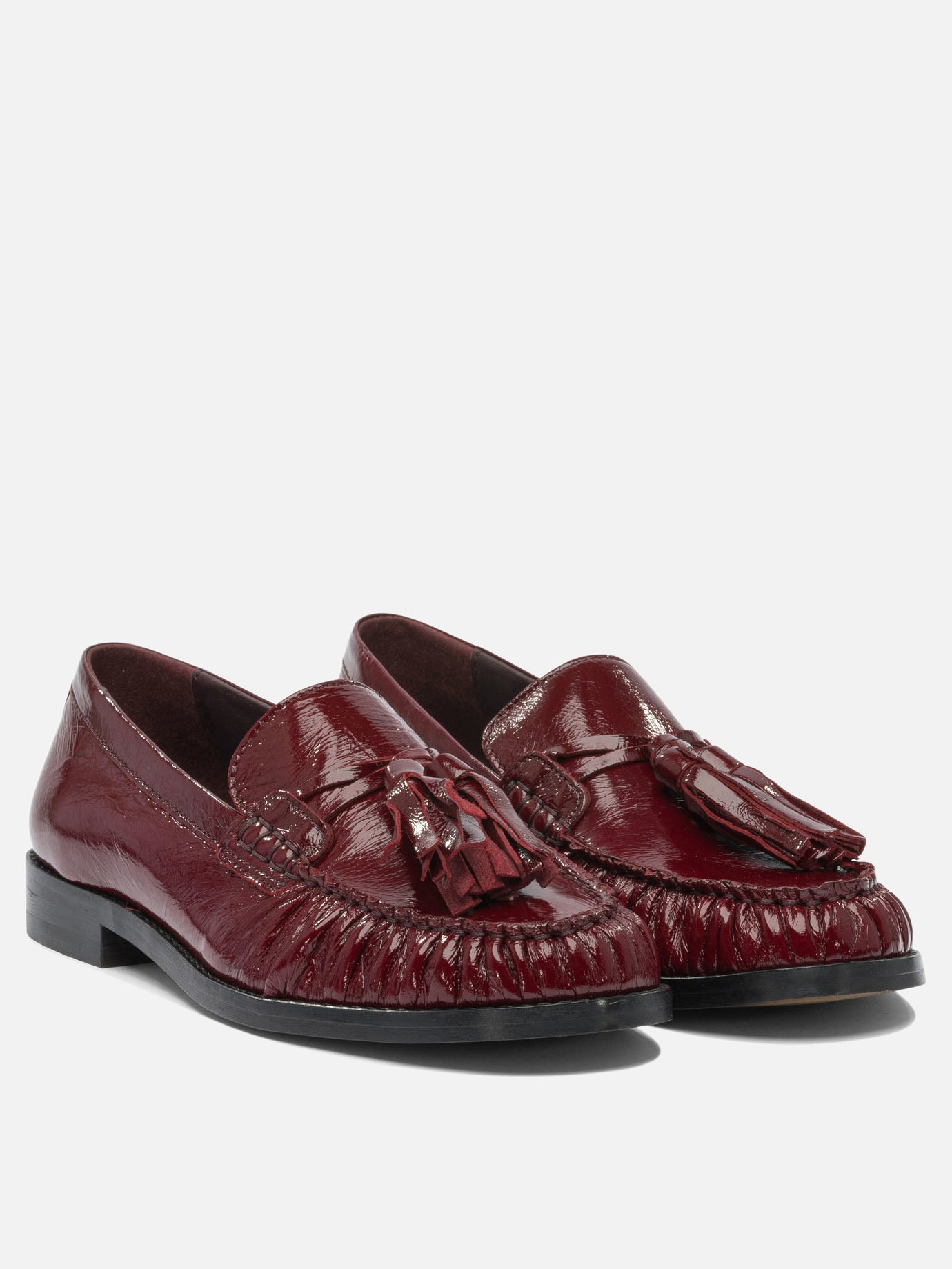 Loafers 100% Goat Leather - 100% Cuerolite  Bordeaux - Alohas Women | PDP | VIETTI Online Store | Zoom-Modal_2
