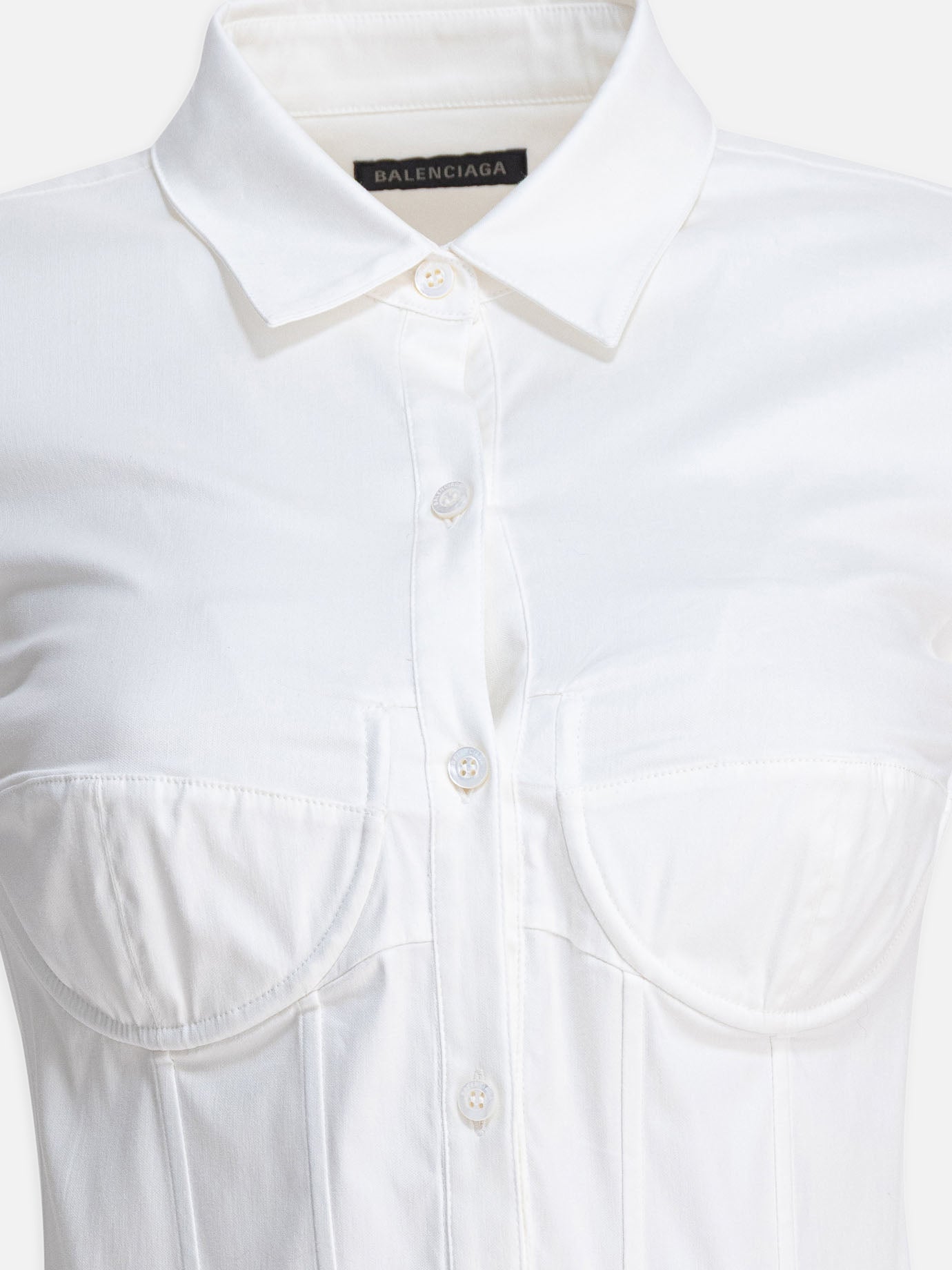 Casual shirts Solid colour  White - Balenciaga Women | PDP | VIETTI Online Store | Zoom-Modal_3
